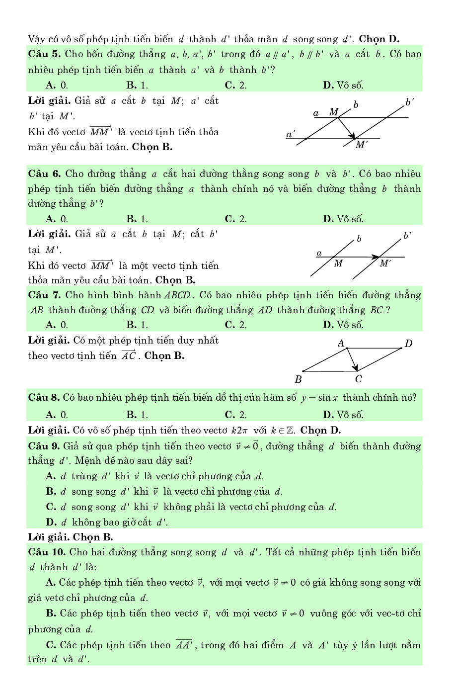 Bài tập phép dời hình và phép đồng dạng trong mặt phẳng có lời giải chi tiết (trang 3)