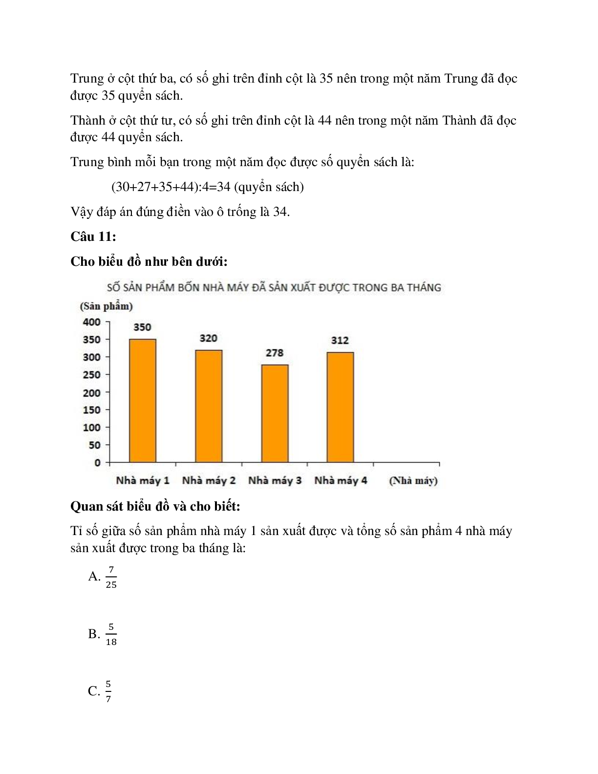 20 câu Trắc nghiệm Ôn tập về biểu đồ có đáp án 2023 – Toán lớp 4 (trang 10)