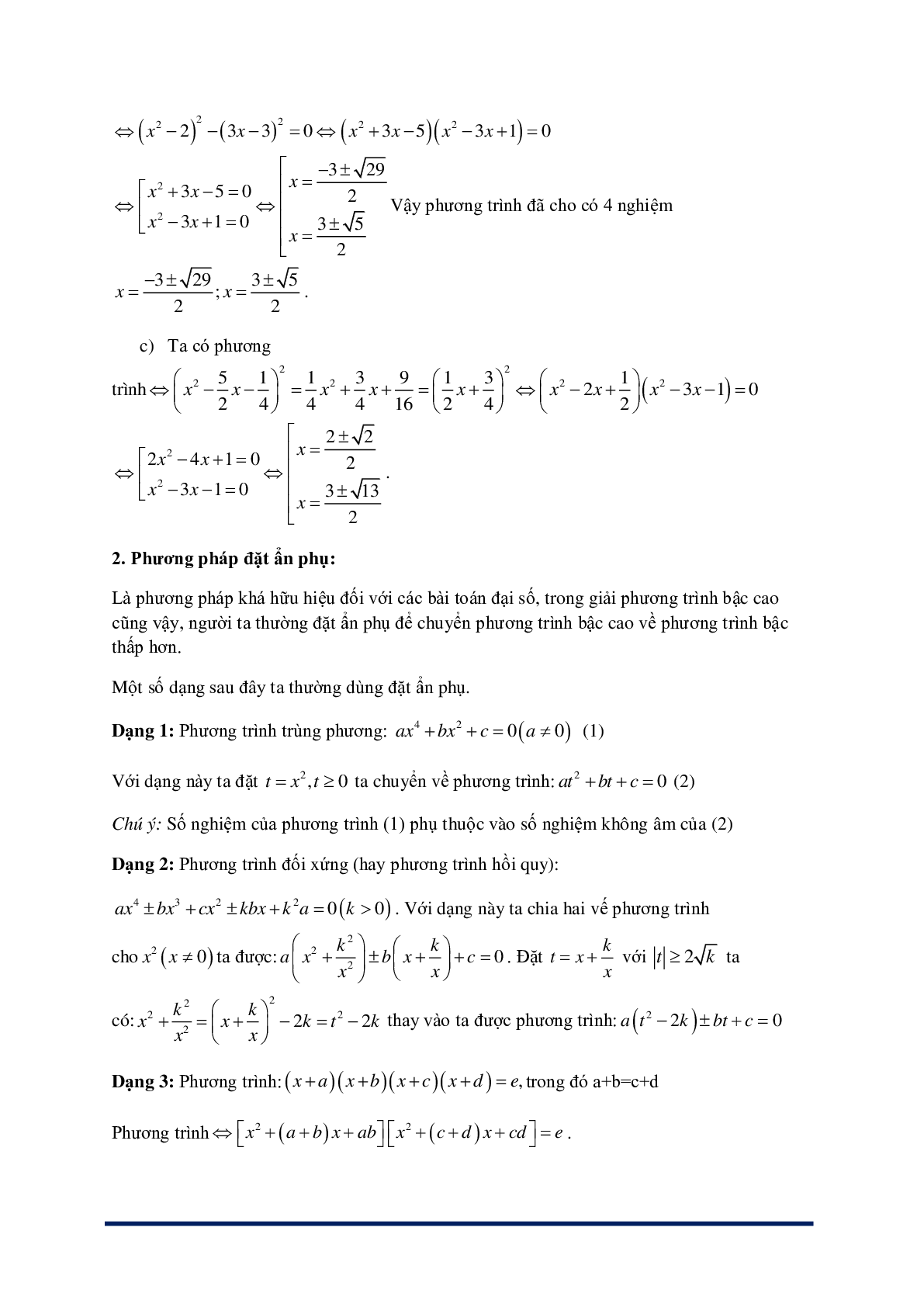 Phương pháp giải Phương trình bậc cao và phương trình phân thức (trang 4)