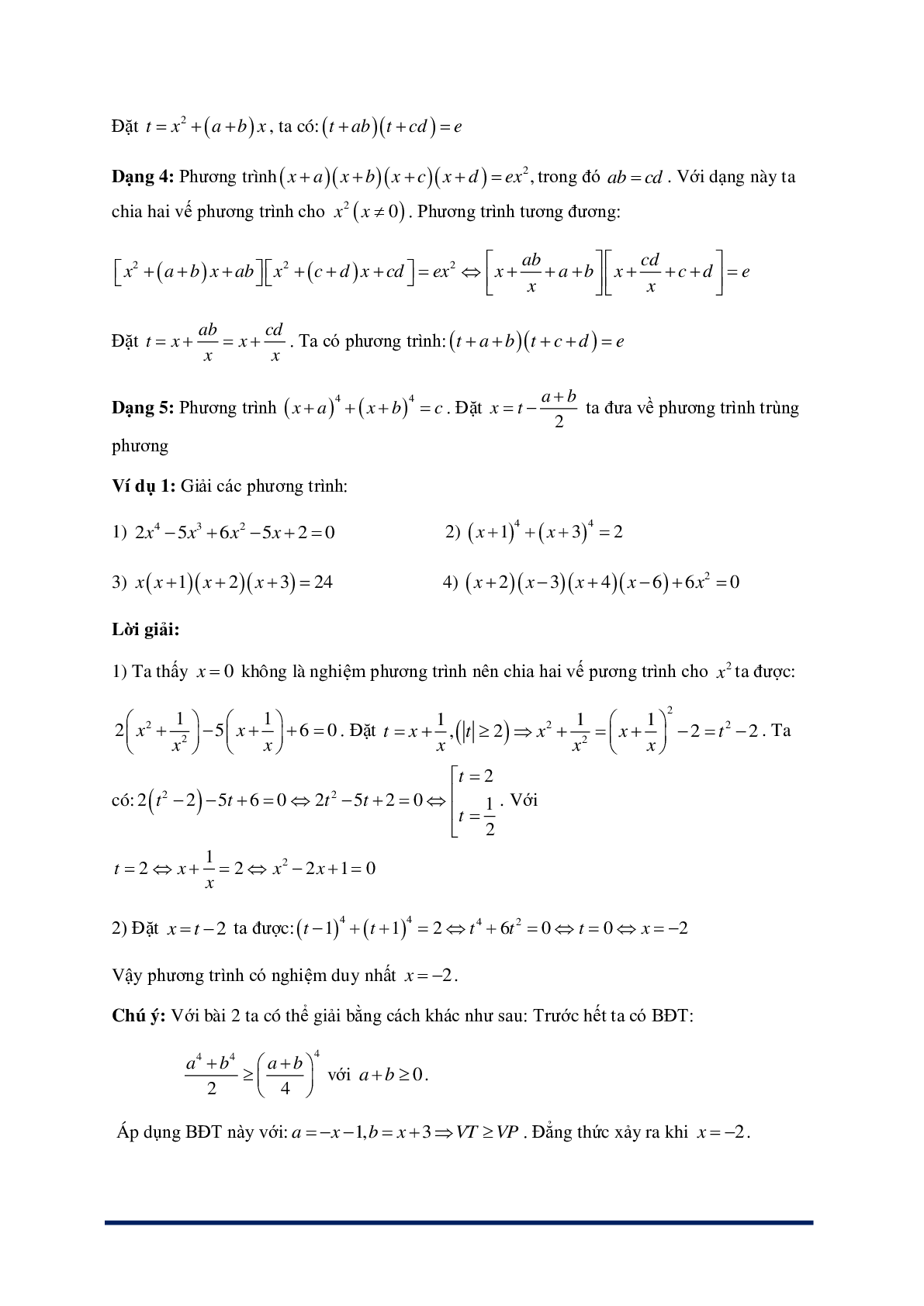 Phương pháp giải Phương trình bậc cao và phương trình phân thức (trang 5)