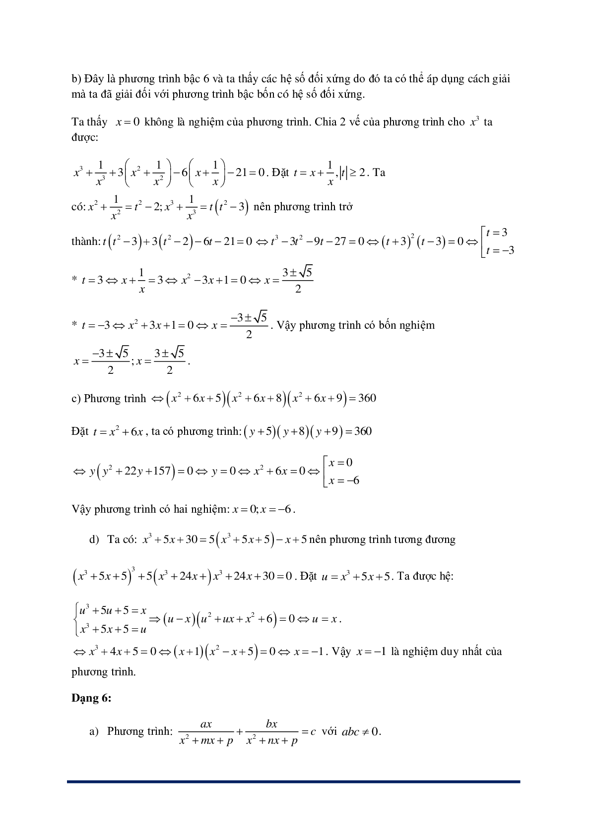 Phương pháp giải Phương trình bậc cao và phương trình phân thức (trang 7)
