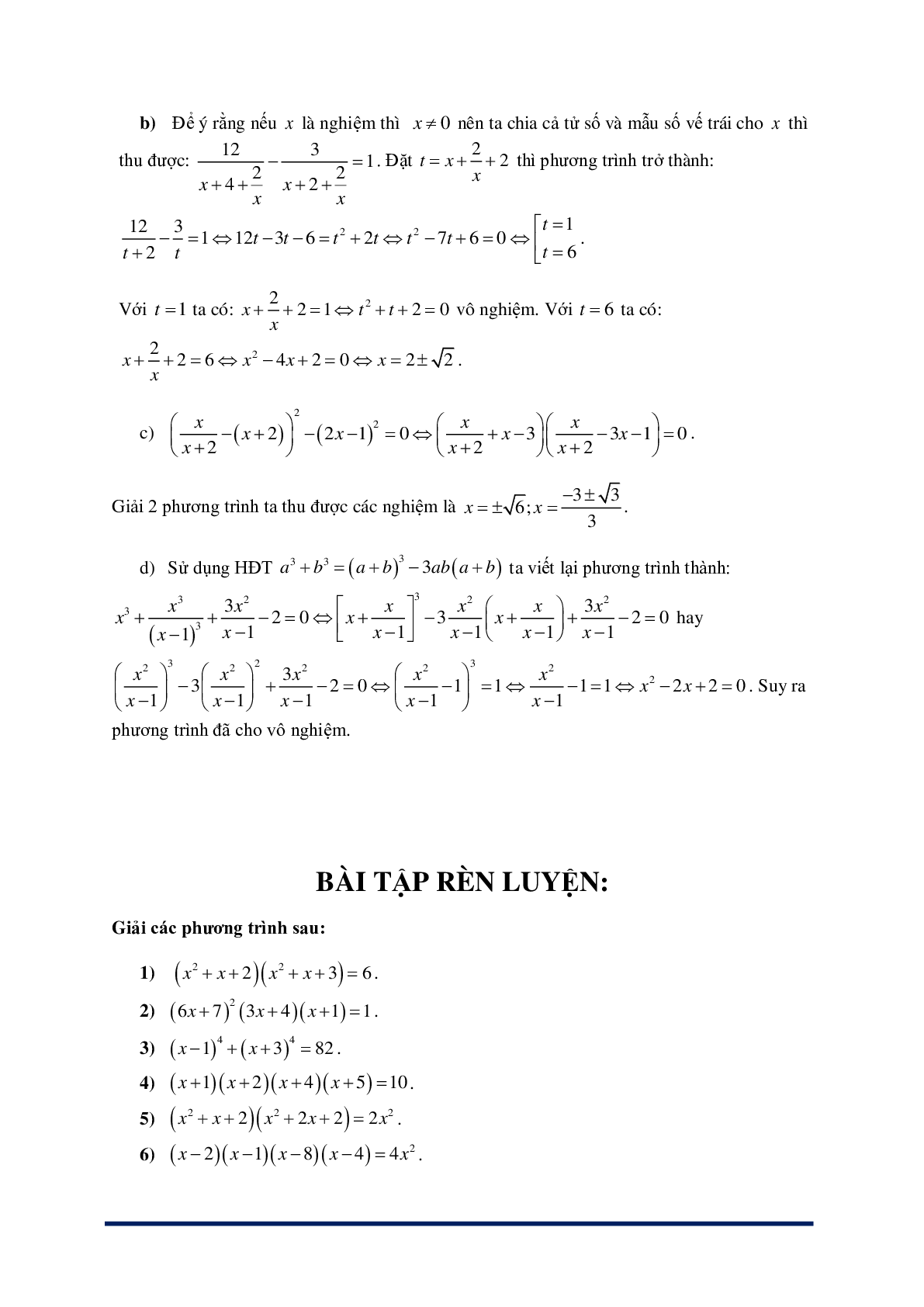 Phương pháp giải Phương trình bậc cao và phương trình phân thức (trang 9)