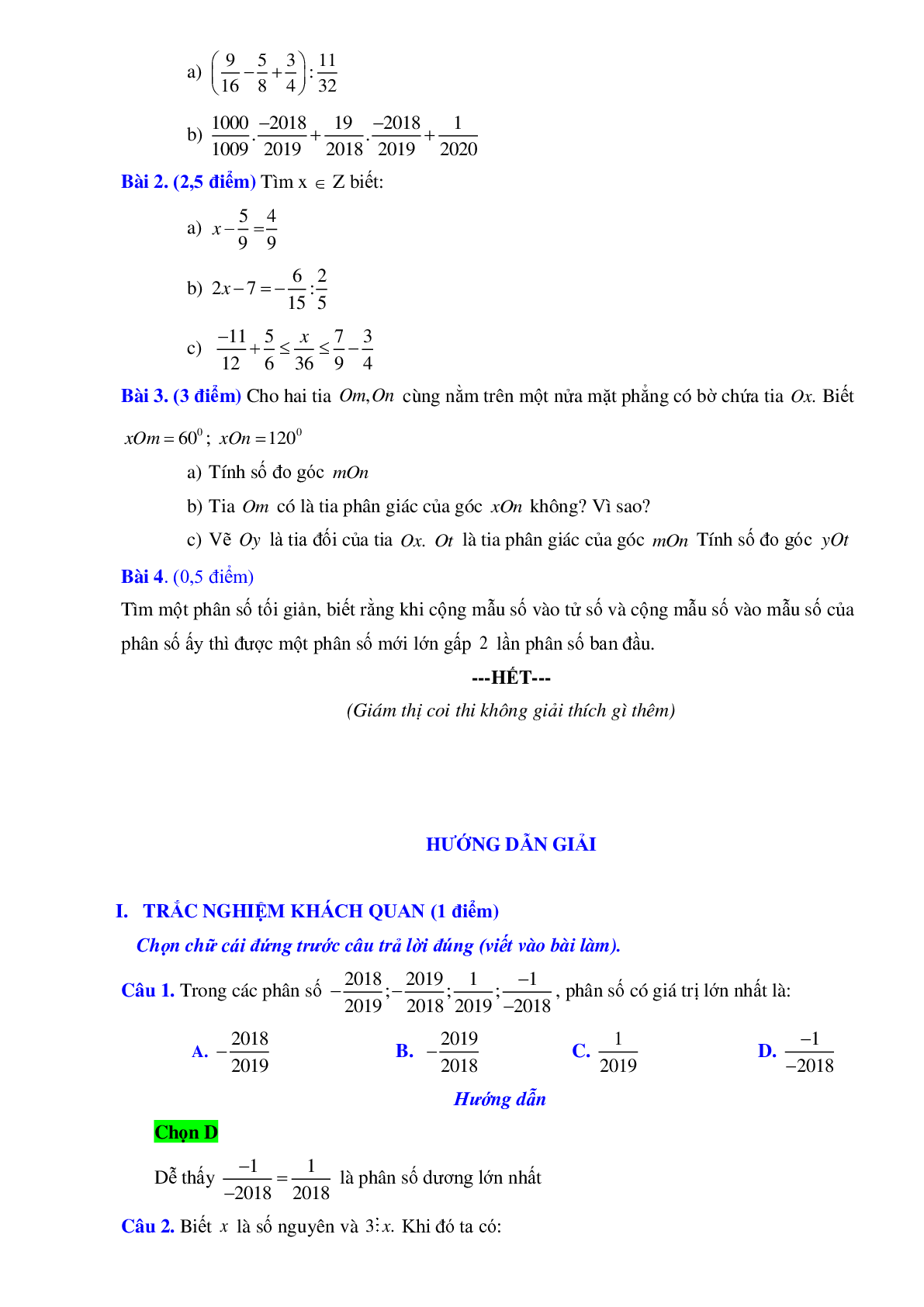 Bộ 30 đề thi giữa kì 2 môn Toán 6 (trang 7)