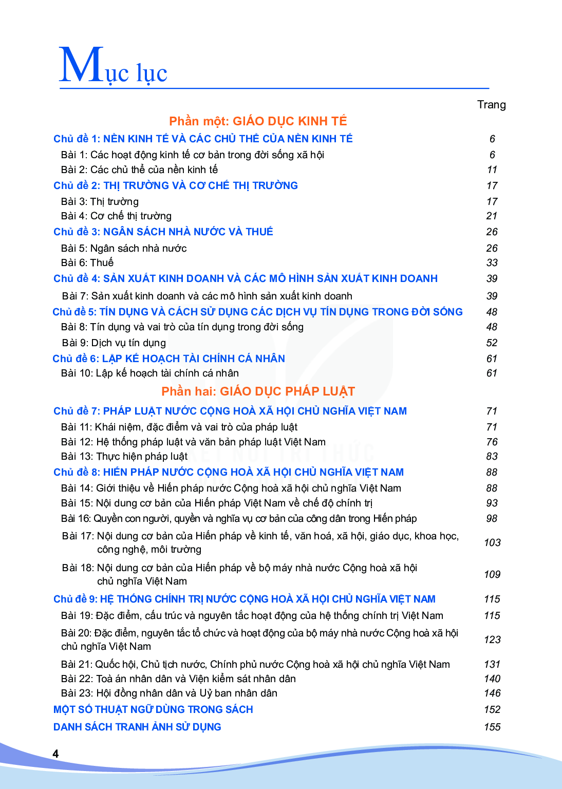 Giáo dục Kinh tế và pháp luật lớp 10 Kết nối tri thức pdf (trang 5)