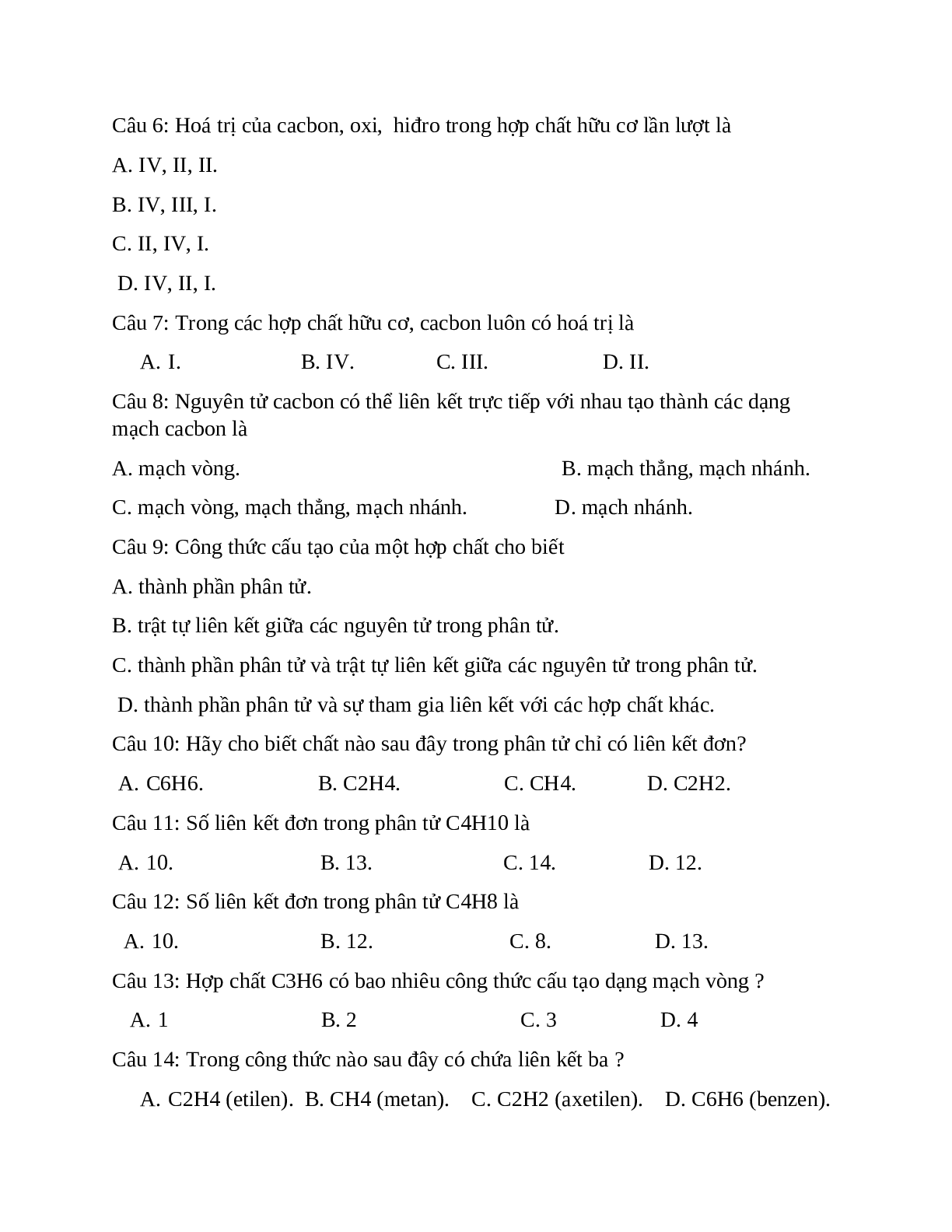 84 câu trắc nghiệm ôn tập Hóa học giữa học kì 2 lớp 9 (trang 7)