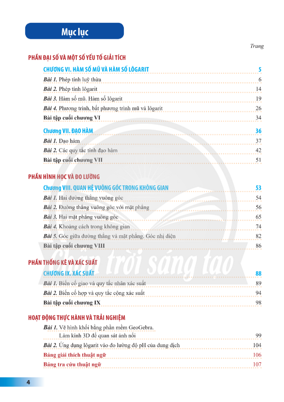Toán lớp 11 Tập 2 Chân trời sáng tạo pdf (trang 6)