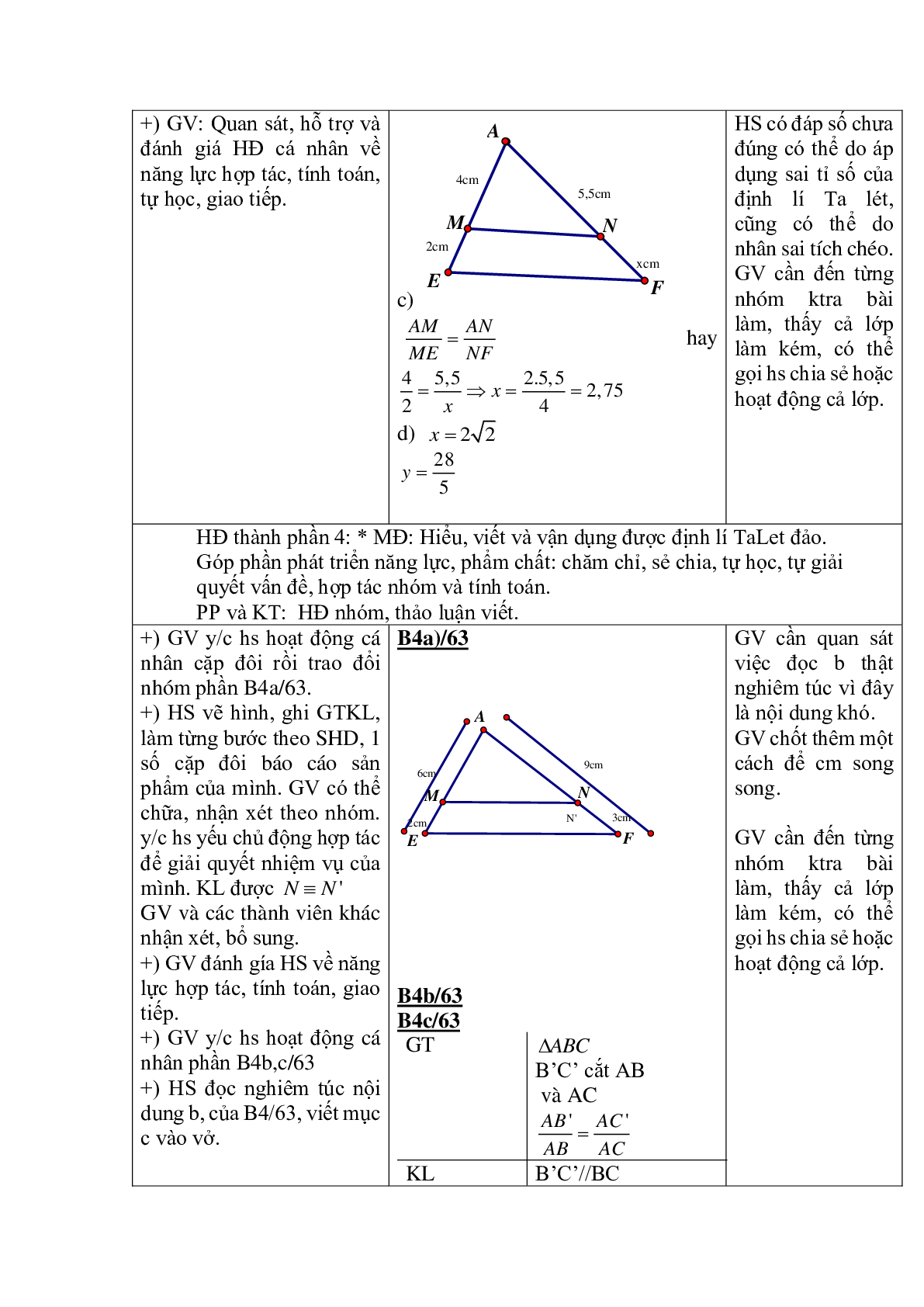 Giáo án Định lí Ta-lét trong tam giác (2023) - Toán 8 (trang 3)