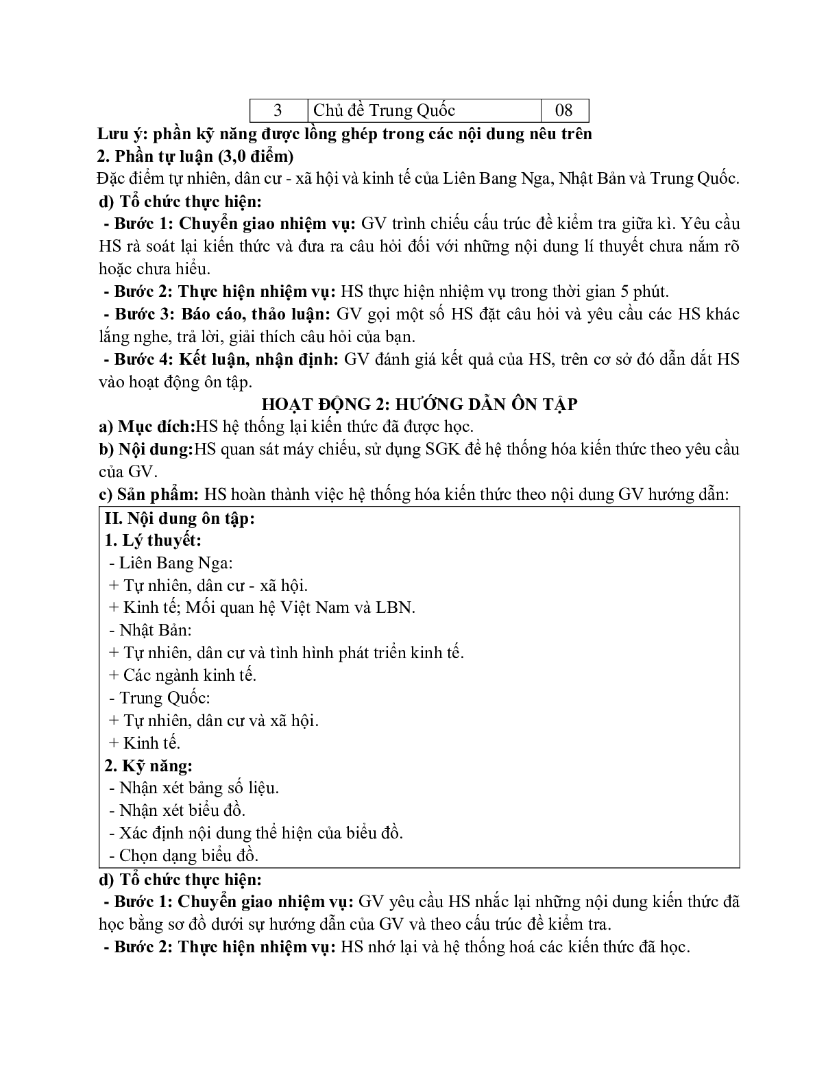 Giáo án Địa lí 11 Ôn tập giữa học kì 2 mới nhất (trang 2)