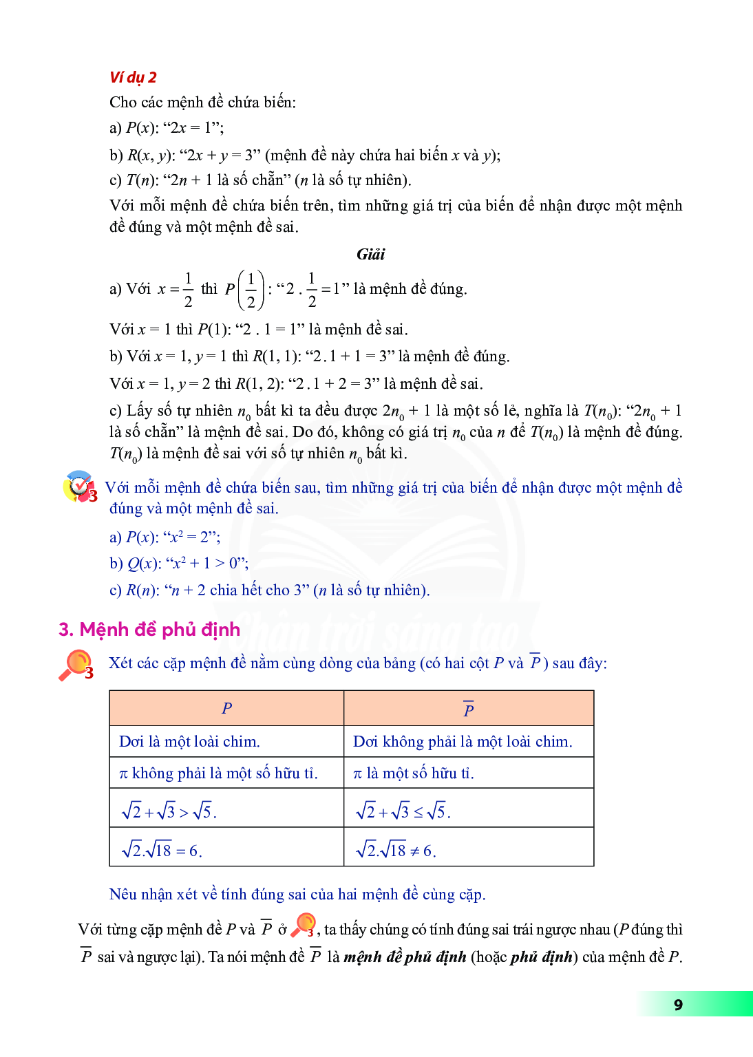 Toán lớp 10 Tập 1 Chân trời sáng tạo pdf (trang 10)