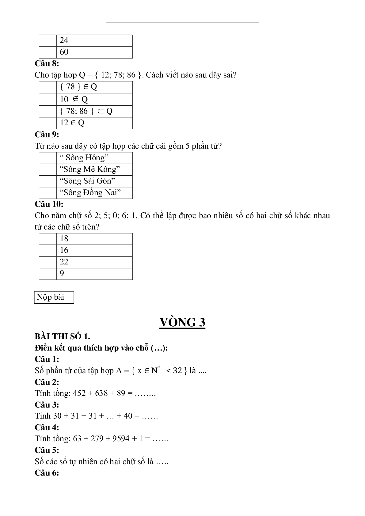 Tài liệu ôn thi VIOLYMPIC Toán 6 có đáp án (trang 10)