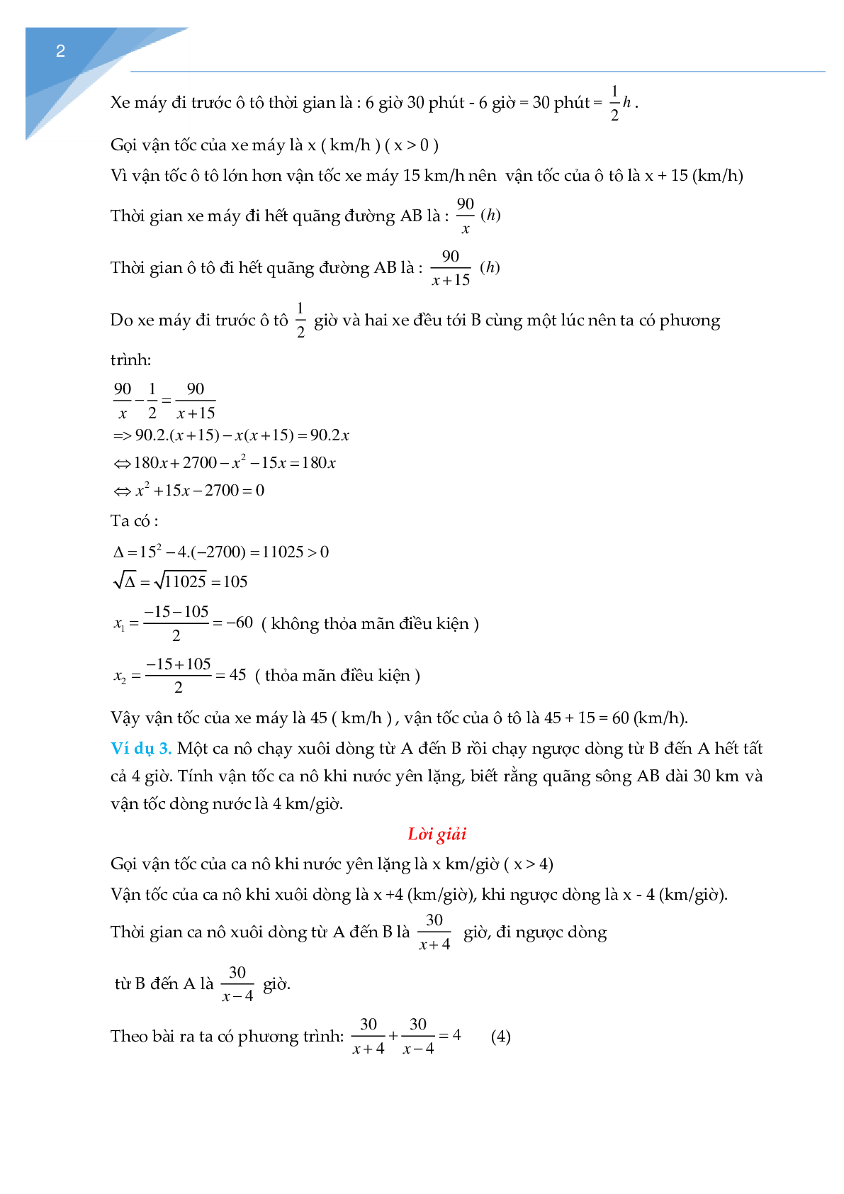 Giải bài toán bằng cách lập phương trình, hệ phương trình Toán 9 (trang 2)