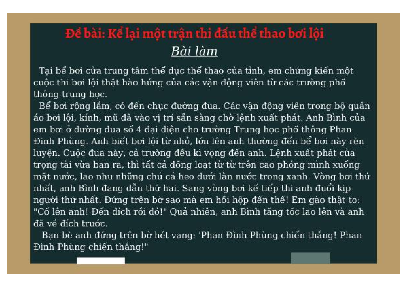 Lý thuyết, bài tập về cách làm bài tập làm văn kể về một trận thi đấu thể thao Tiếng Việt lớp 3 có đáp án (trang 2)