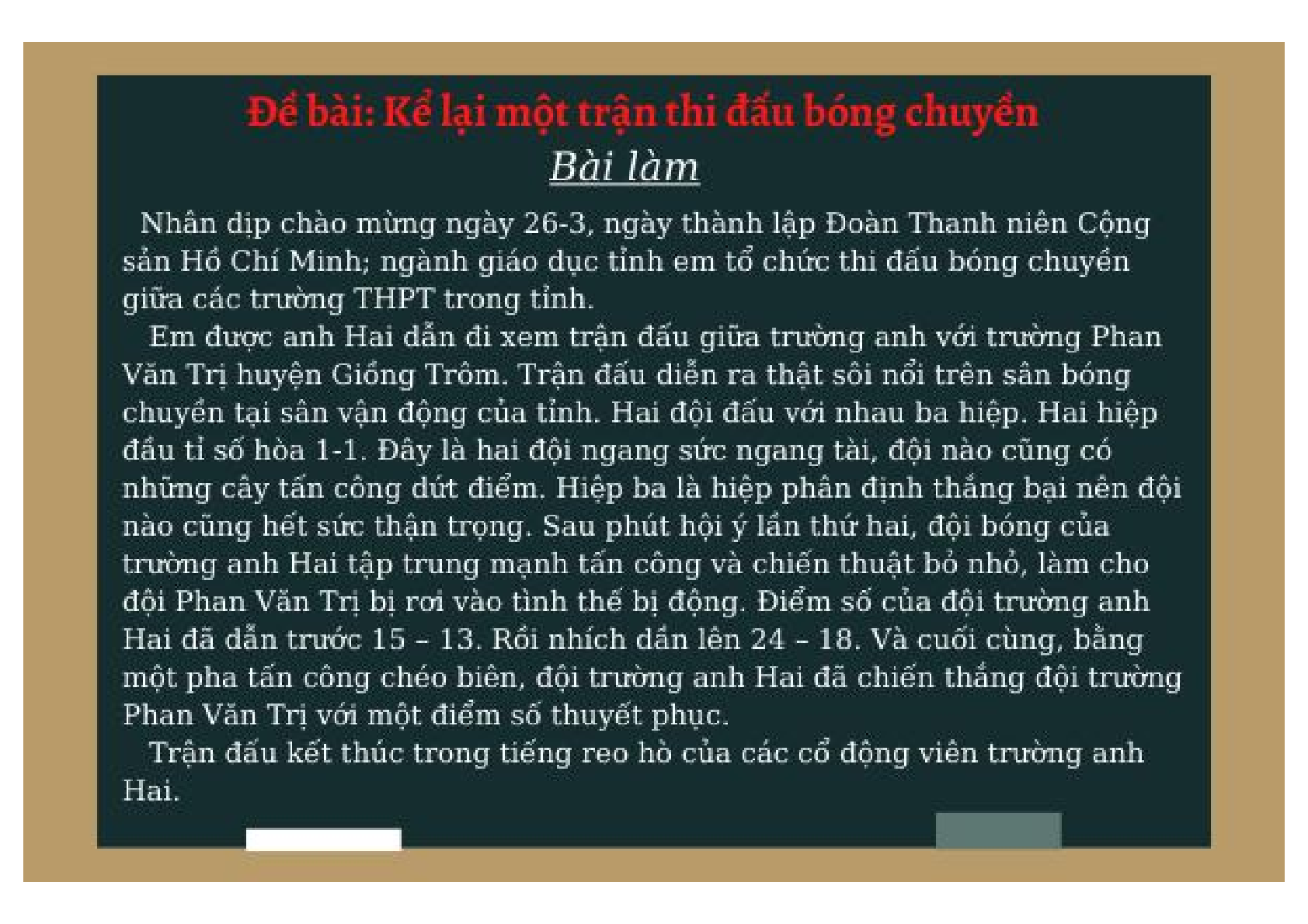 Lý thuyết, bài tập về cách làm bài tập làm văn kể về một trận thi đấu thể thao Tiếng Việt lớp 3 có đáp án (trang 4)
