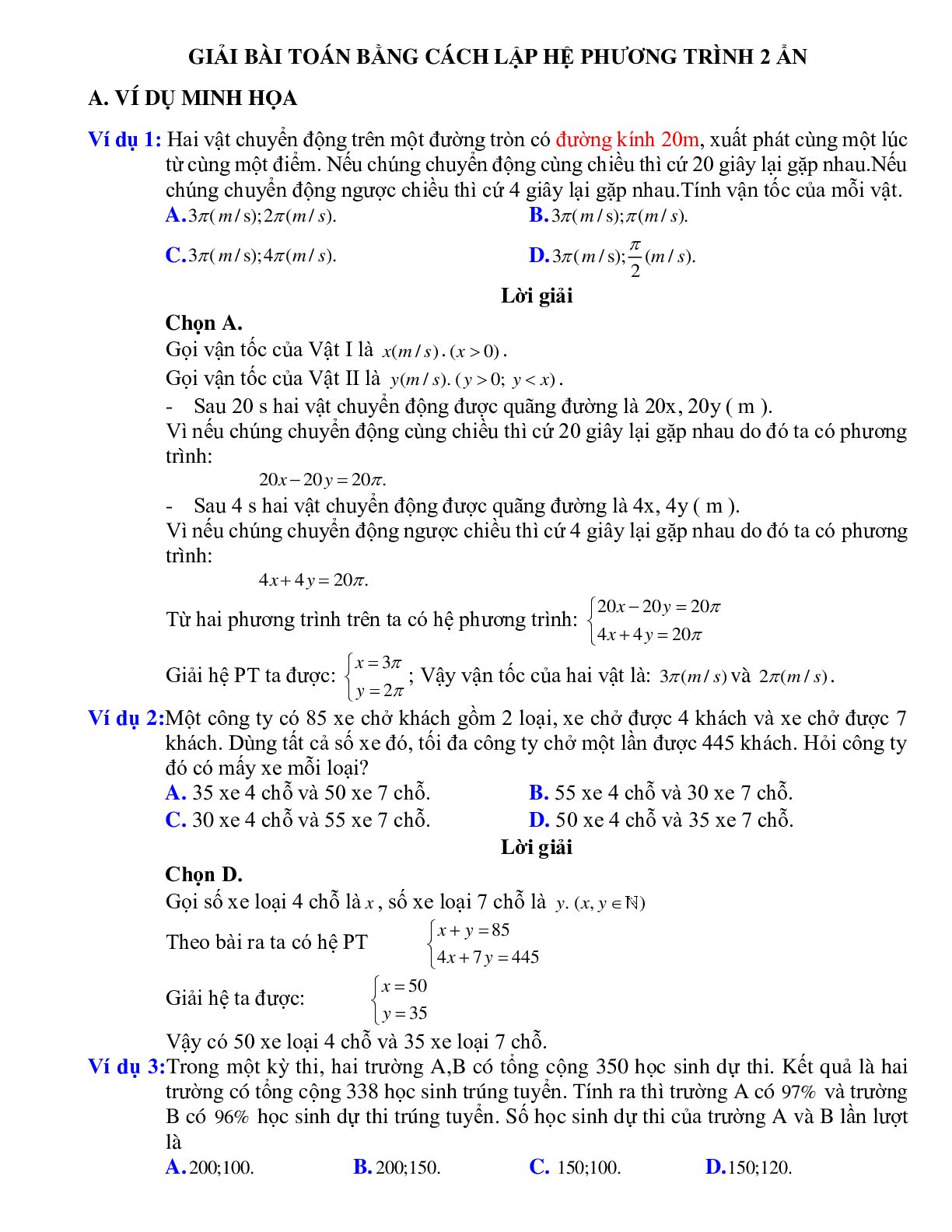 Giải bài toán bằng cách hệ lập phương trình hai ẩn (trang 1)