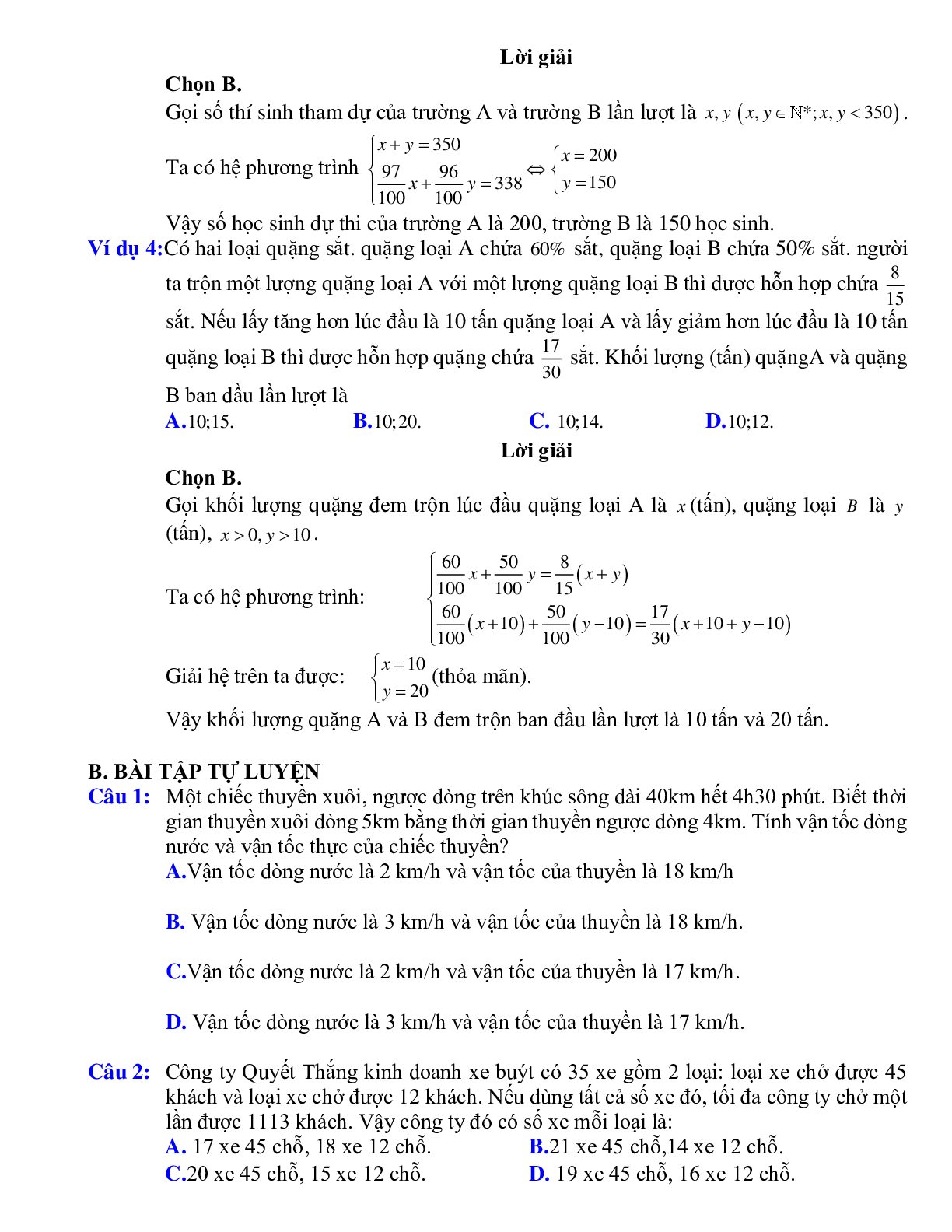 Giải bài toán bằng cách hệ lập phương trình hai ẩn (trang 2)