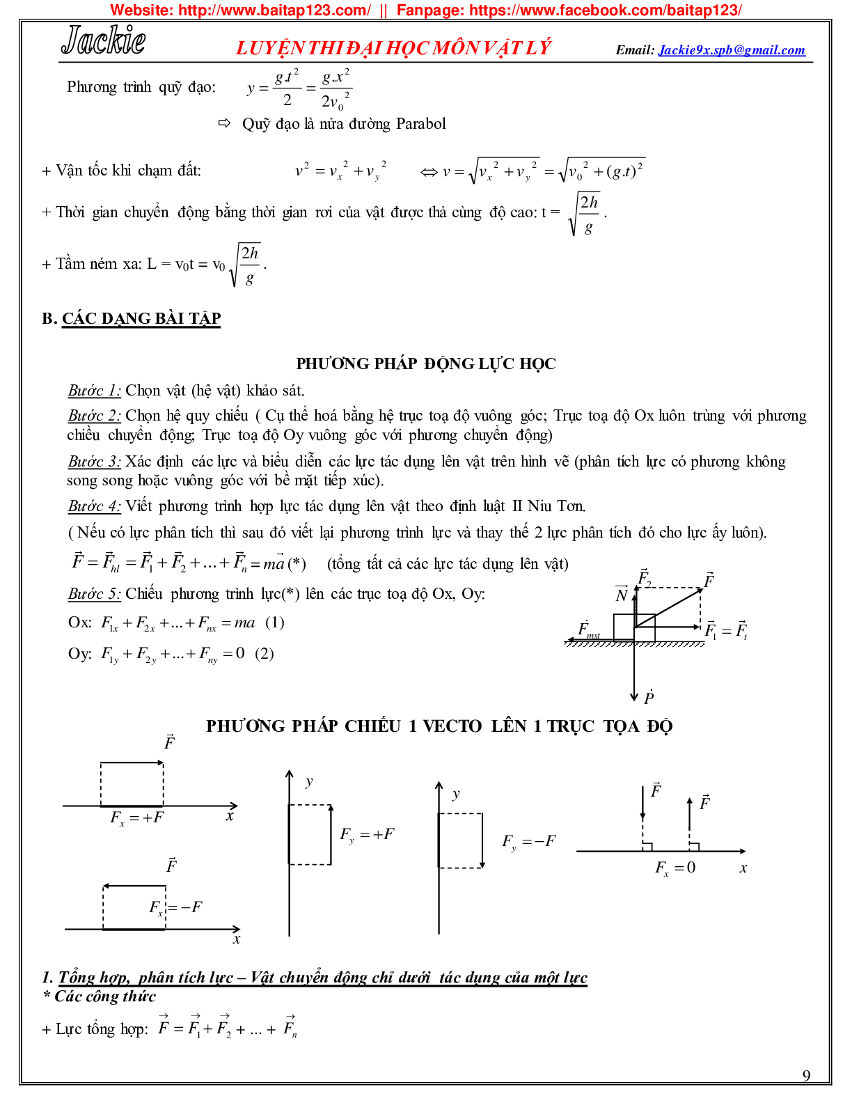 Hệ thống lý thuyết và các dạng bài tập môn Vật lý lớp 10 (trang 9)
