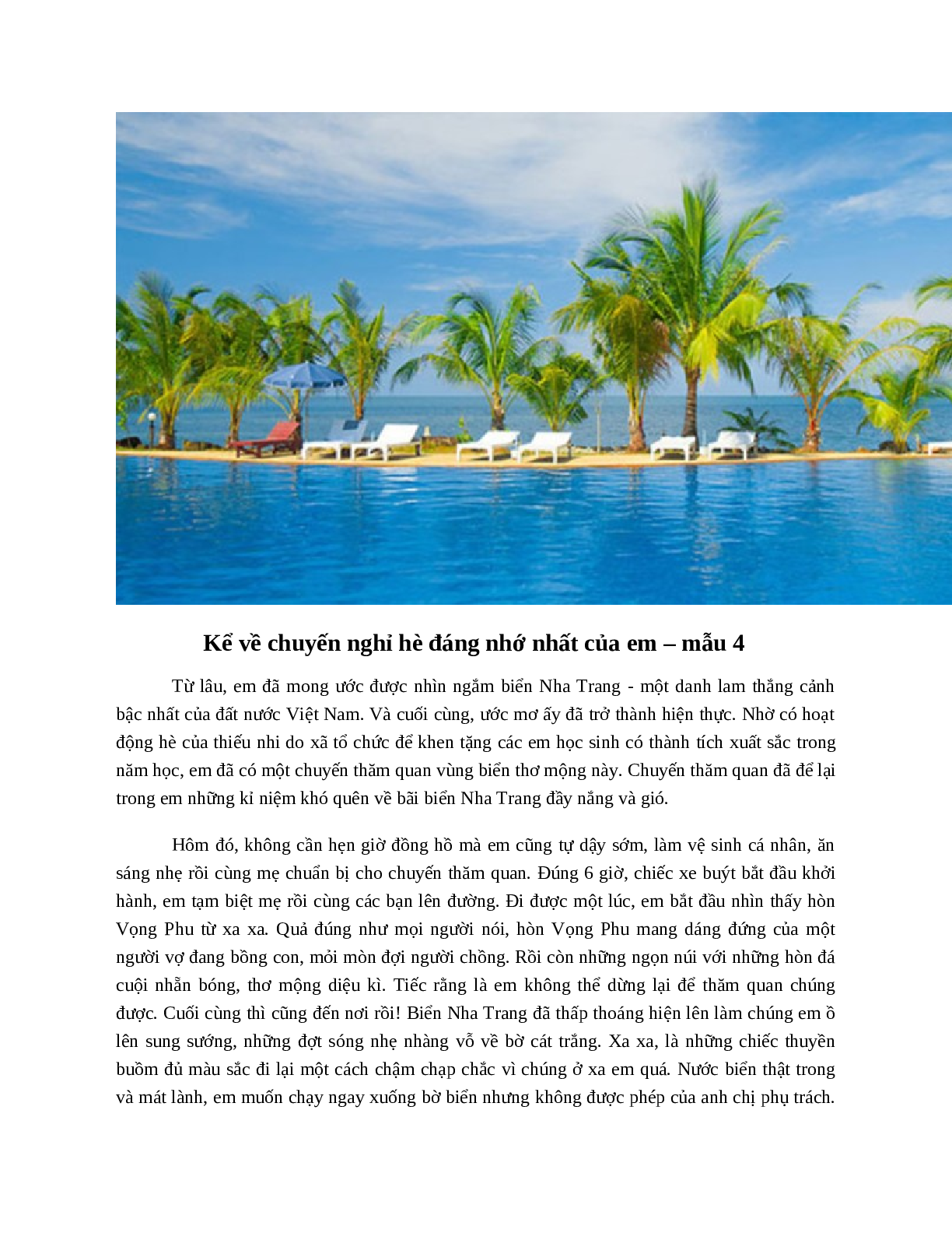 Kể về chuyến nghỉ hè đáng nhớ nhất của em hay nhất (9 mẫu) (trang 7)