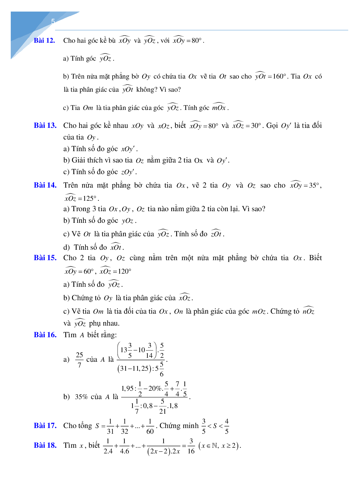 Đề cương học kì 2 môn toán lớp 6 Hà Nội (trang 5)