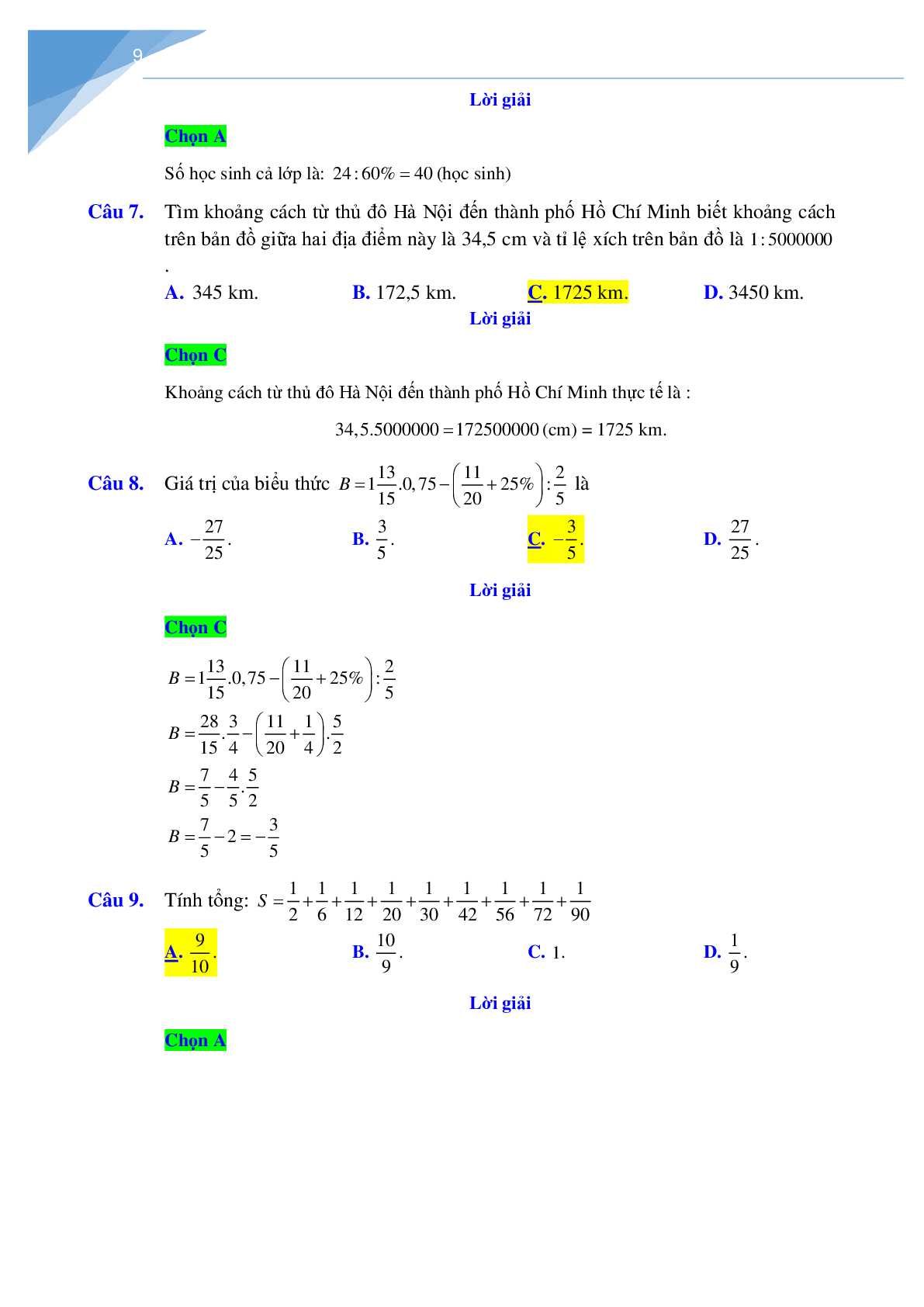 Đề cương học kì 2 môn toán lớp 6 Hà Nội (trang 9)