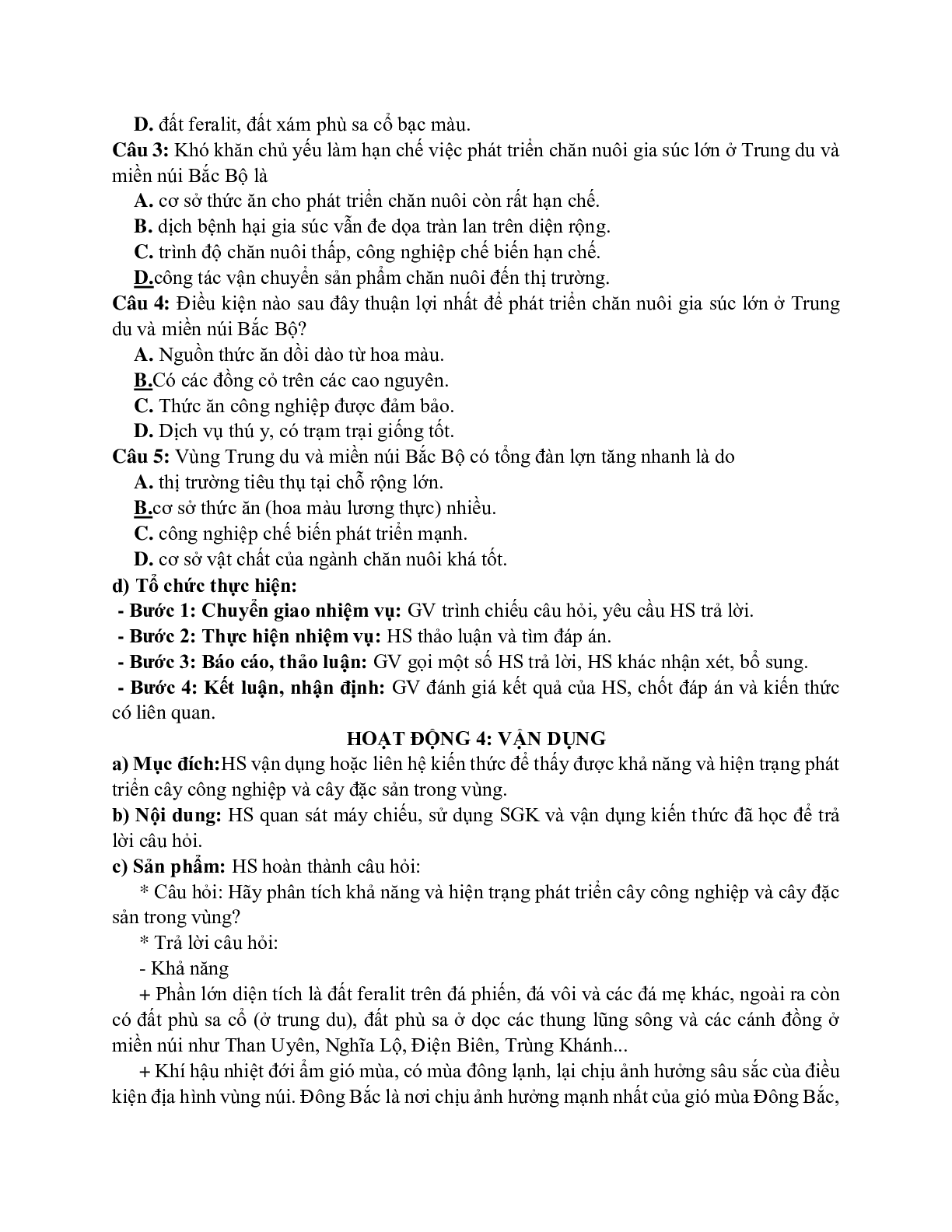 Giáo án Địa lí 12 Bài 32 Vấn đề khai thác thế mạnh ở trung du và miền núi Bắc Bộ (tiết 2) mới nhất (trang 5)