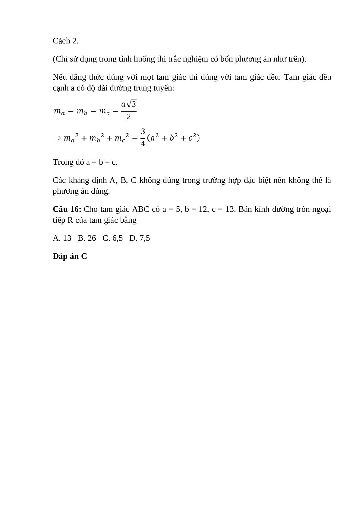 22 Bài tập nâng cao Hệ thức lượng trong tam giác lớp 10 có đáp án (trang 7)