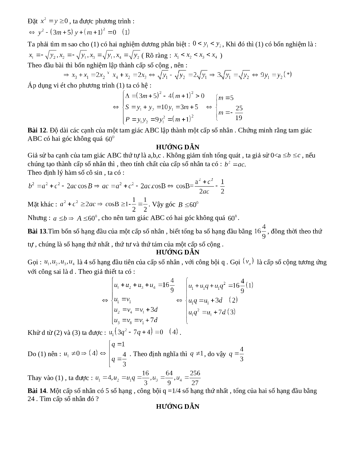 Bài tập cấp số nhân và cấp số cộng toán 11 có lời giải (trang 6)