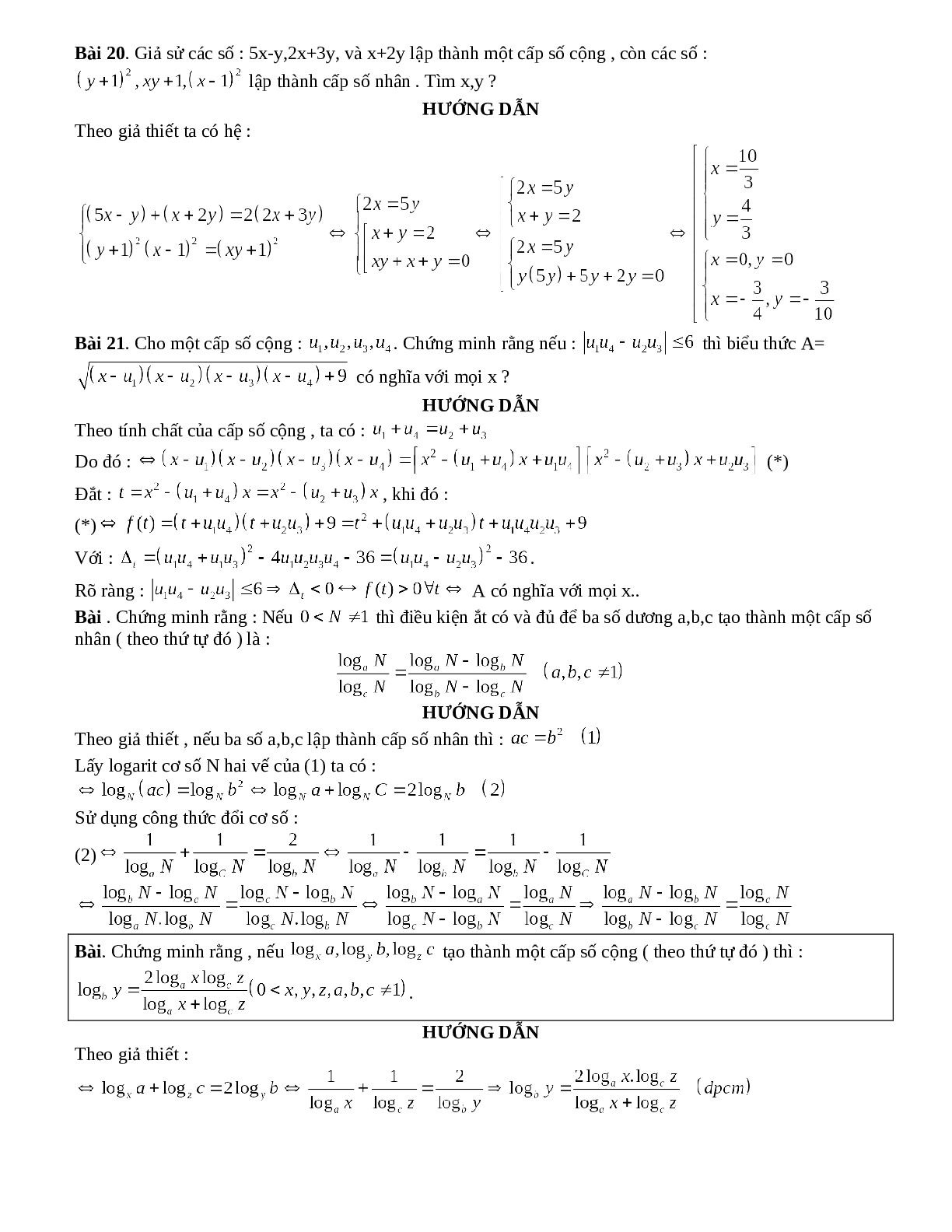 Bài tập cấp số nhân và cấp số cộng toán 11 có lời giải (trang 8)