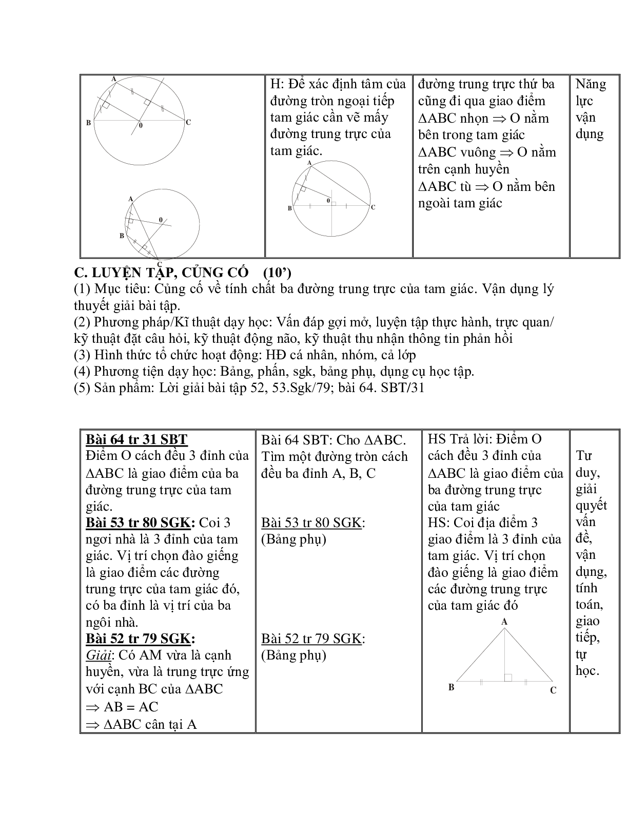 Giáo án Toán học 7 bài 8: Tính chất ba đường trung trực của tam giác hay nhất (trang 4)