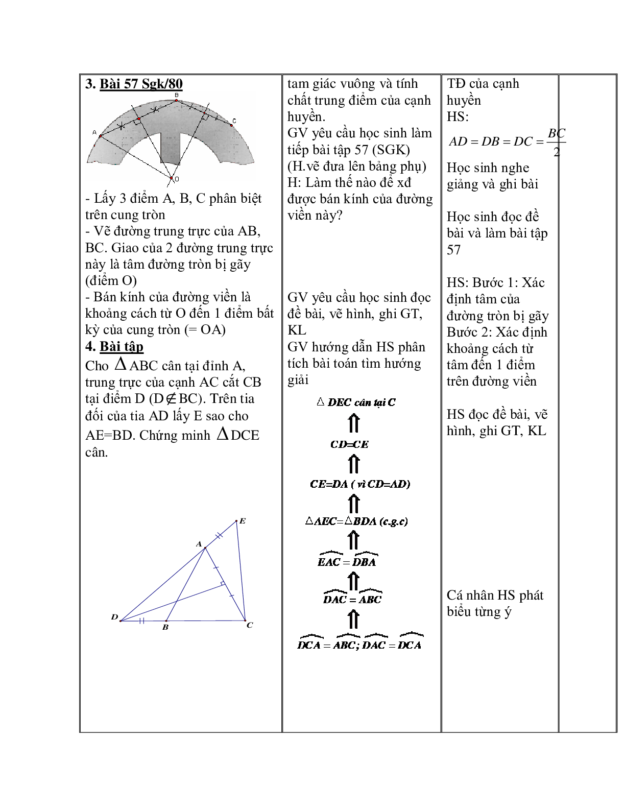 Giáo án Toán học 7 bài 8: Tính chất ba đường trung trực của tam giác hay nhất (trang 9)