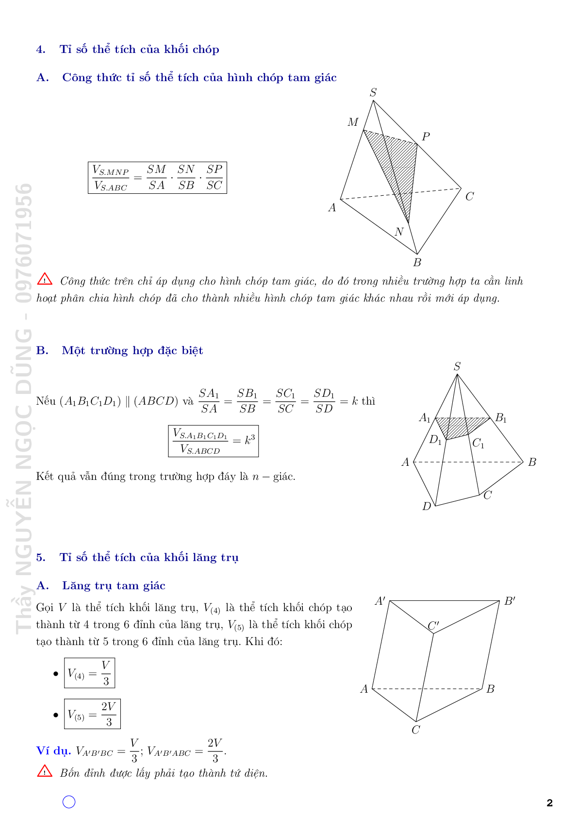 Sử dụng phương pháp tỉ số thể tích giải quyết bài toán thể tích khối đa diện (trang 2)