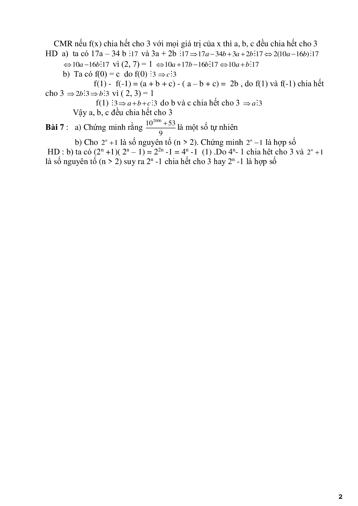 Chuyên đề 6 - Dạng toán chứng minh chia hết - có đáp án (trang 2)