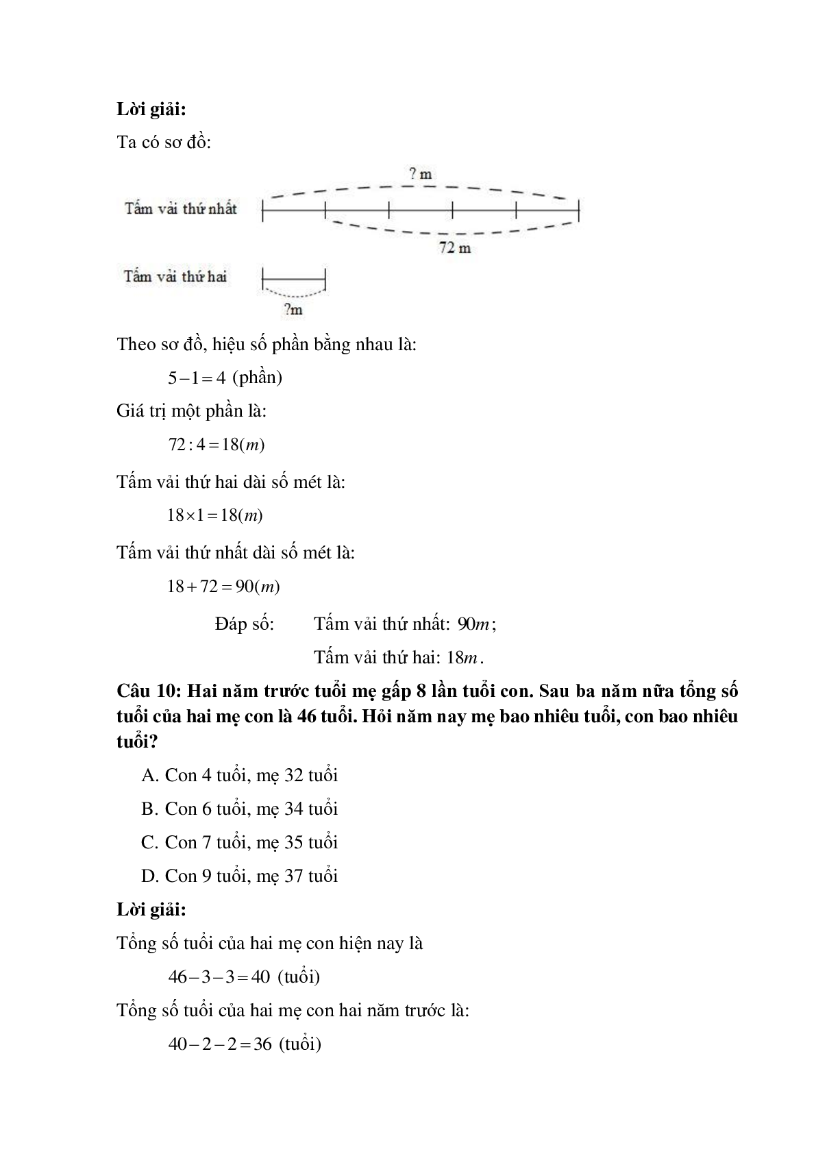 10 câu Trắc nghiệm Ôn tập về giải toán có đáp án 2023 – Toán lớp 5 (trang 7)