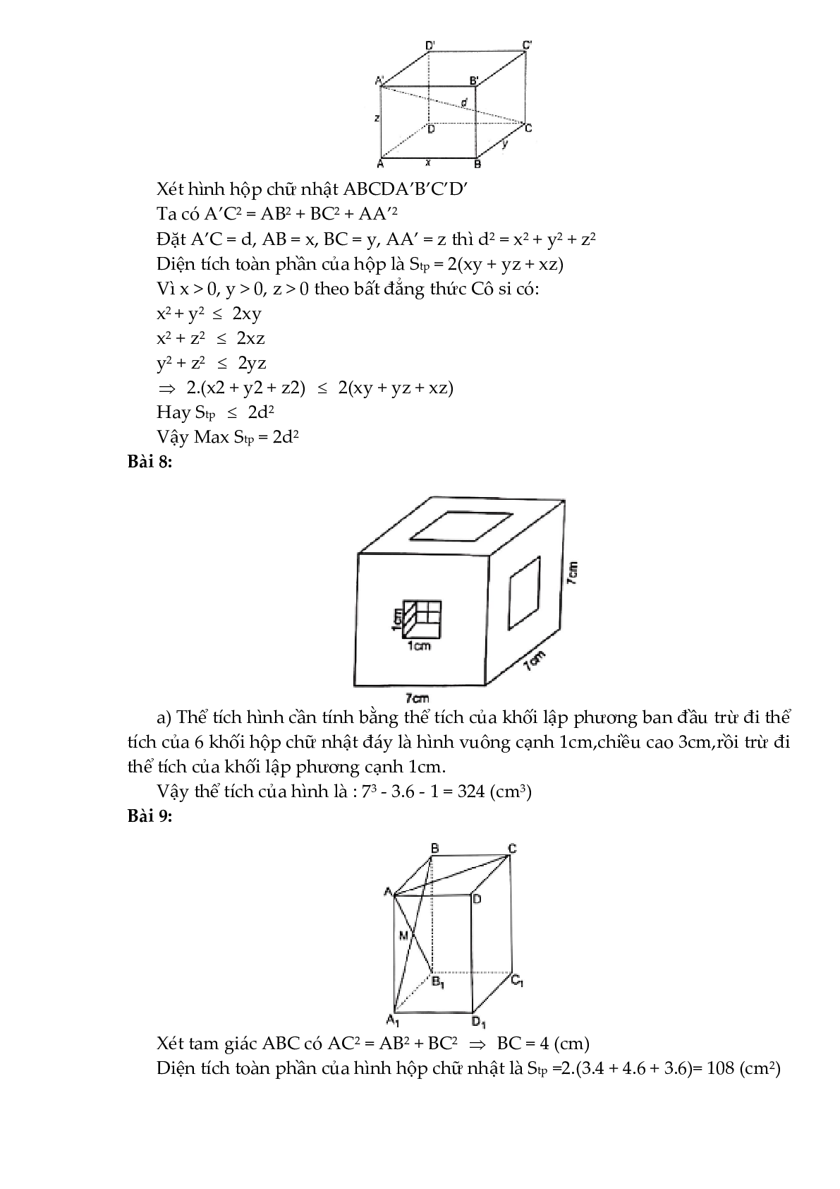 Chuyên đề Hình hộp chữ nhật môn Toán lớp 8 (trang 4)
