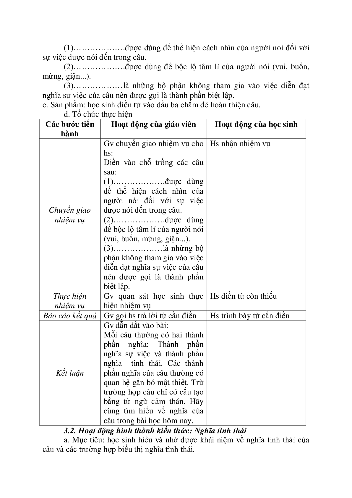 Giáo án Ngữ Văn 11: Tiết 81 nghĩa của câu (tiết 2) mới nhất (trang 2)
