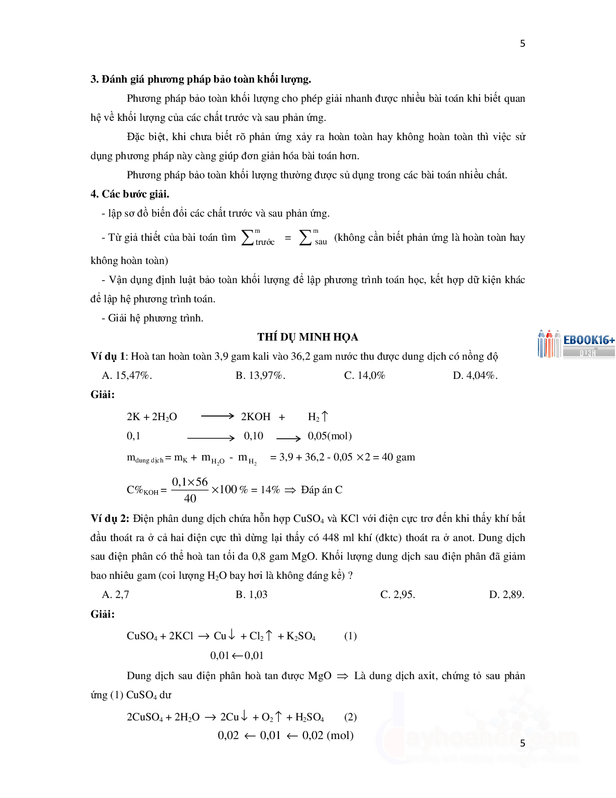 16 phương pháp giải nhanh trắc nghiệm hóa học có đáp án (trang 5)