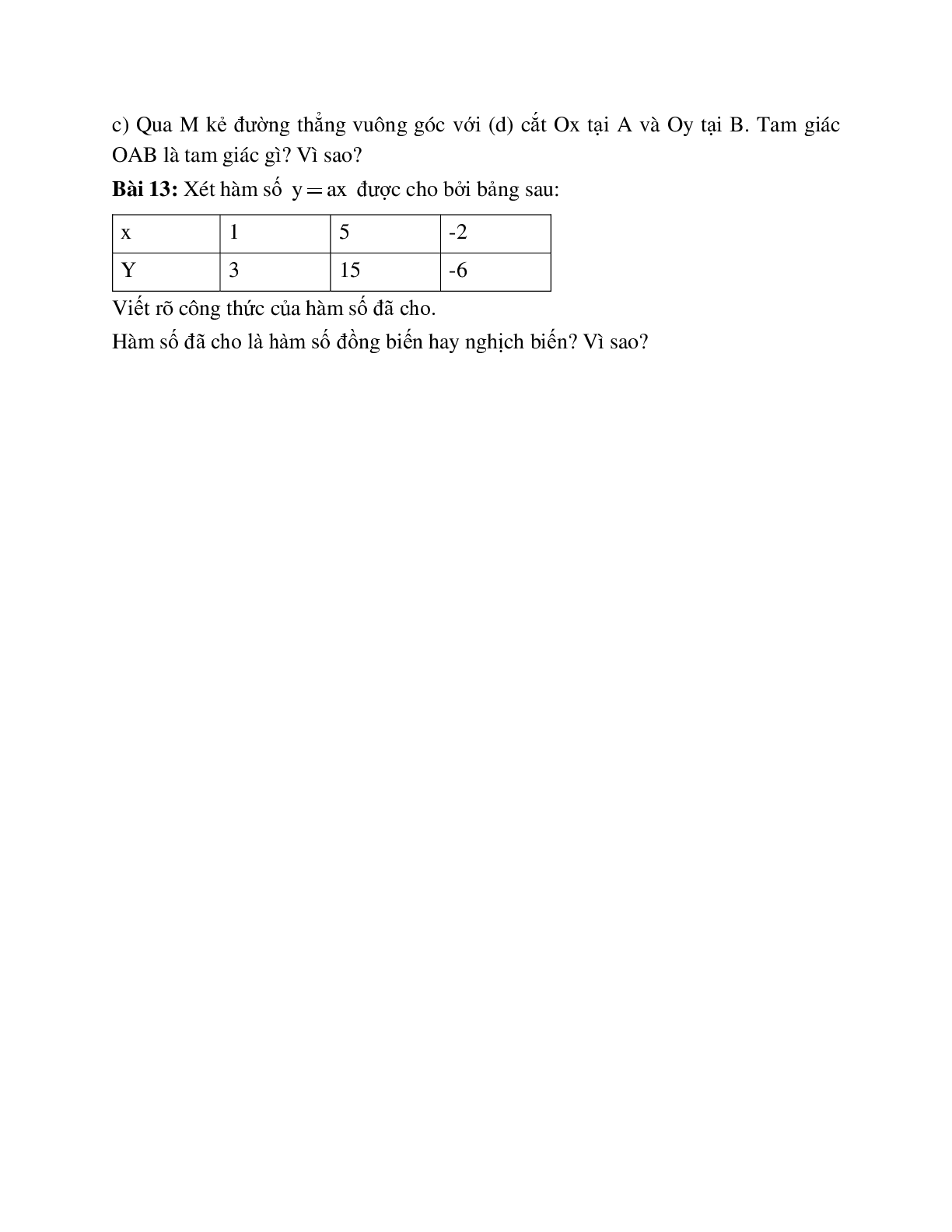 Hệ thống bài tập về Hàm số lớp 7 chọn lọc (trang 3)