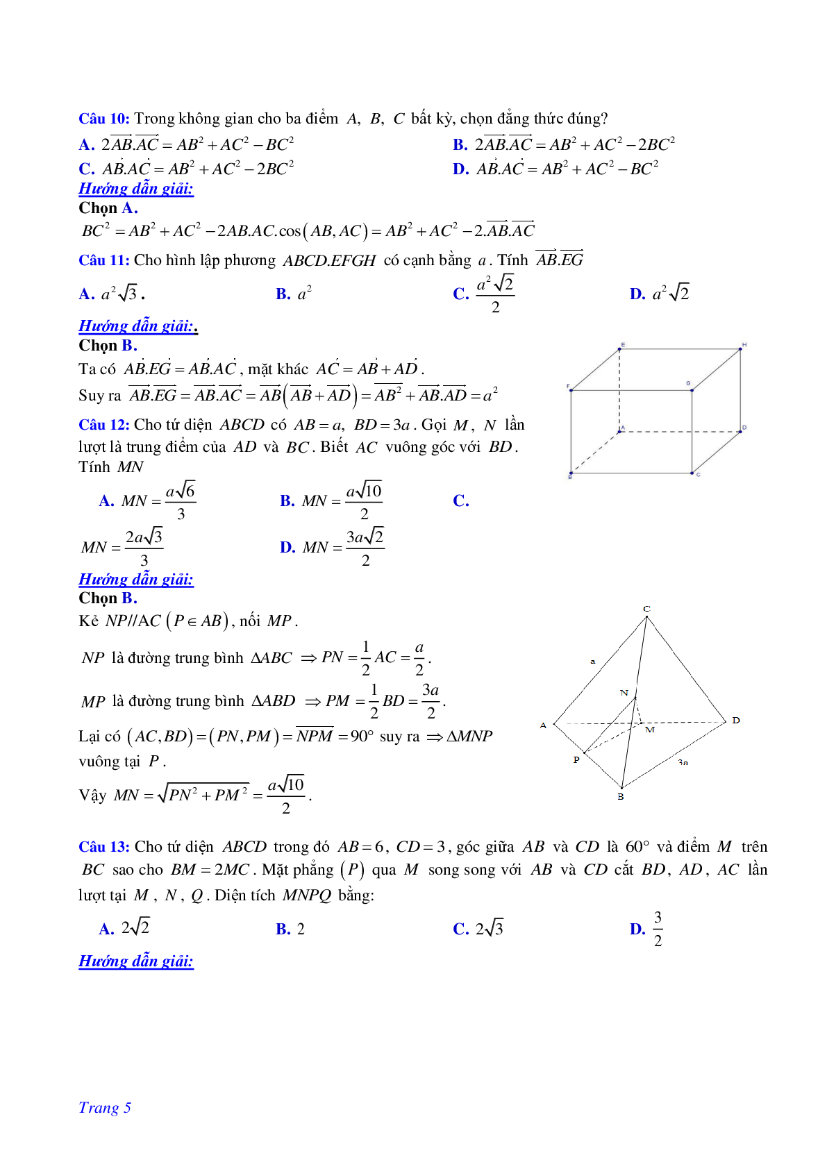 Phương pháp giải và bài tập về Cách chứng minh hai đường thẳng vuông góc (trang 5)