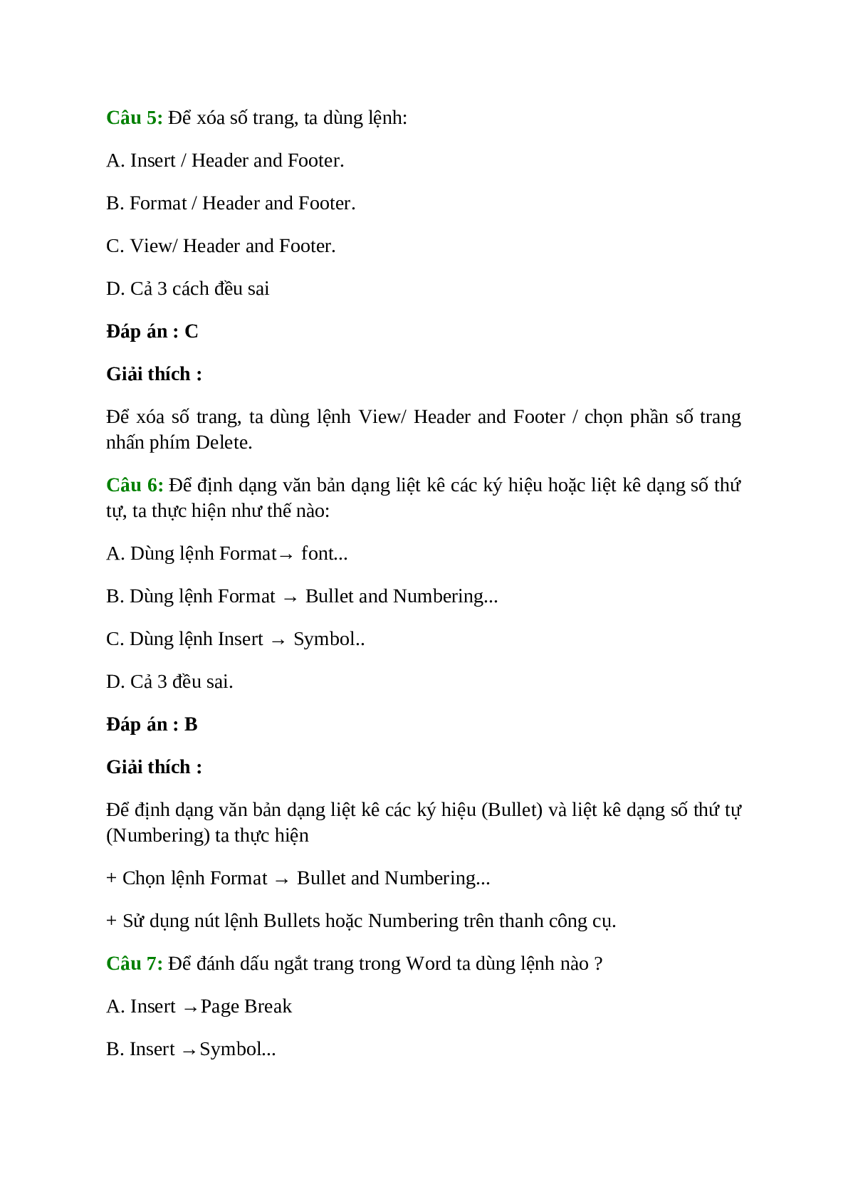Tin học 10 Bài 17: Một số chức năng khác (trang 7)