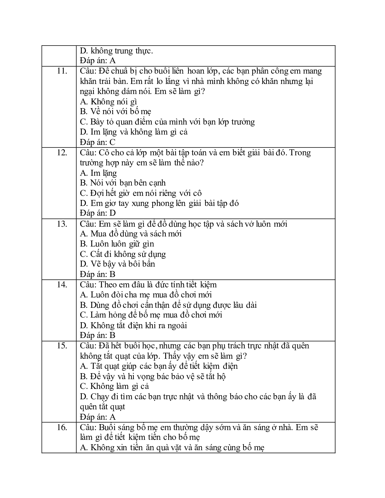 Đề thi giữa kì 1 môn Đạo đức lớp 4 có đáp án (5 đề) (trang 6)