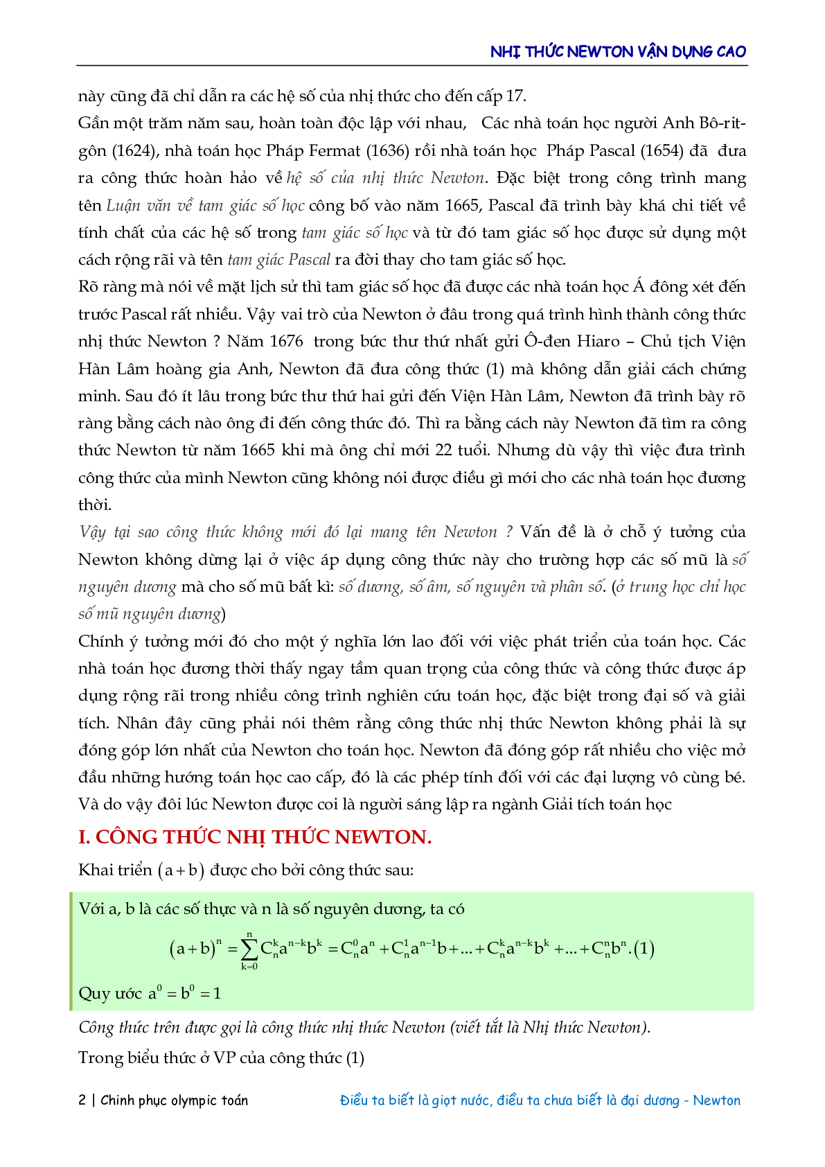 Bài tập nhị thức Niu-tơn vận dụng cao (trang 4)