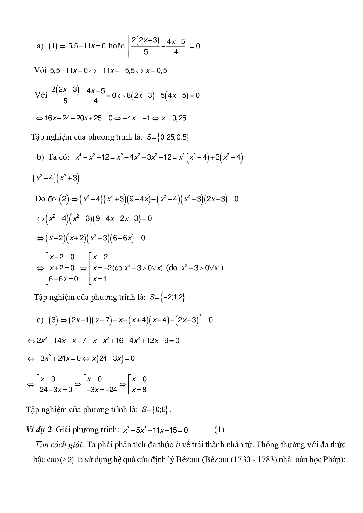 Phương trình tích - Đại số toán 8 (trang 2)