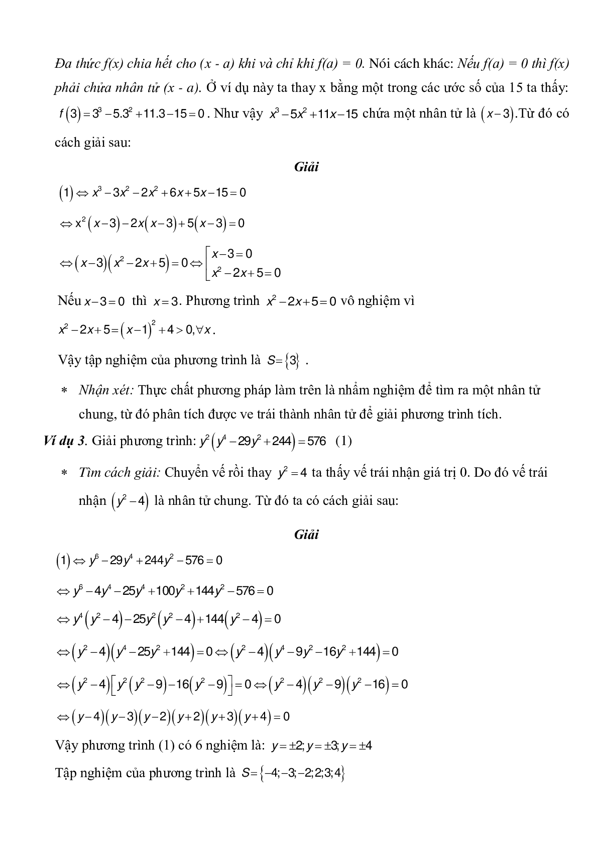 Phương trình tích - Đại số toán 8 (trang 3)