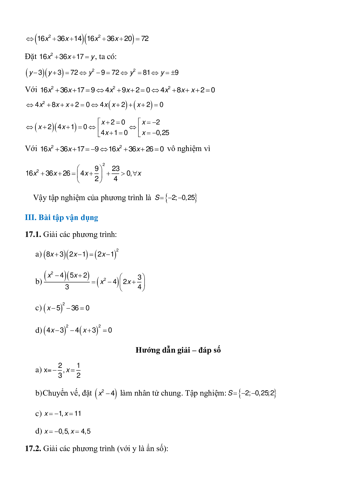 Phương trình tích - Đại số toán 8 (trang 8)
