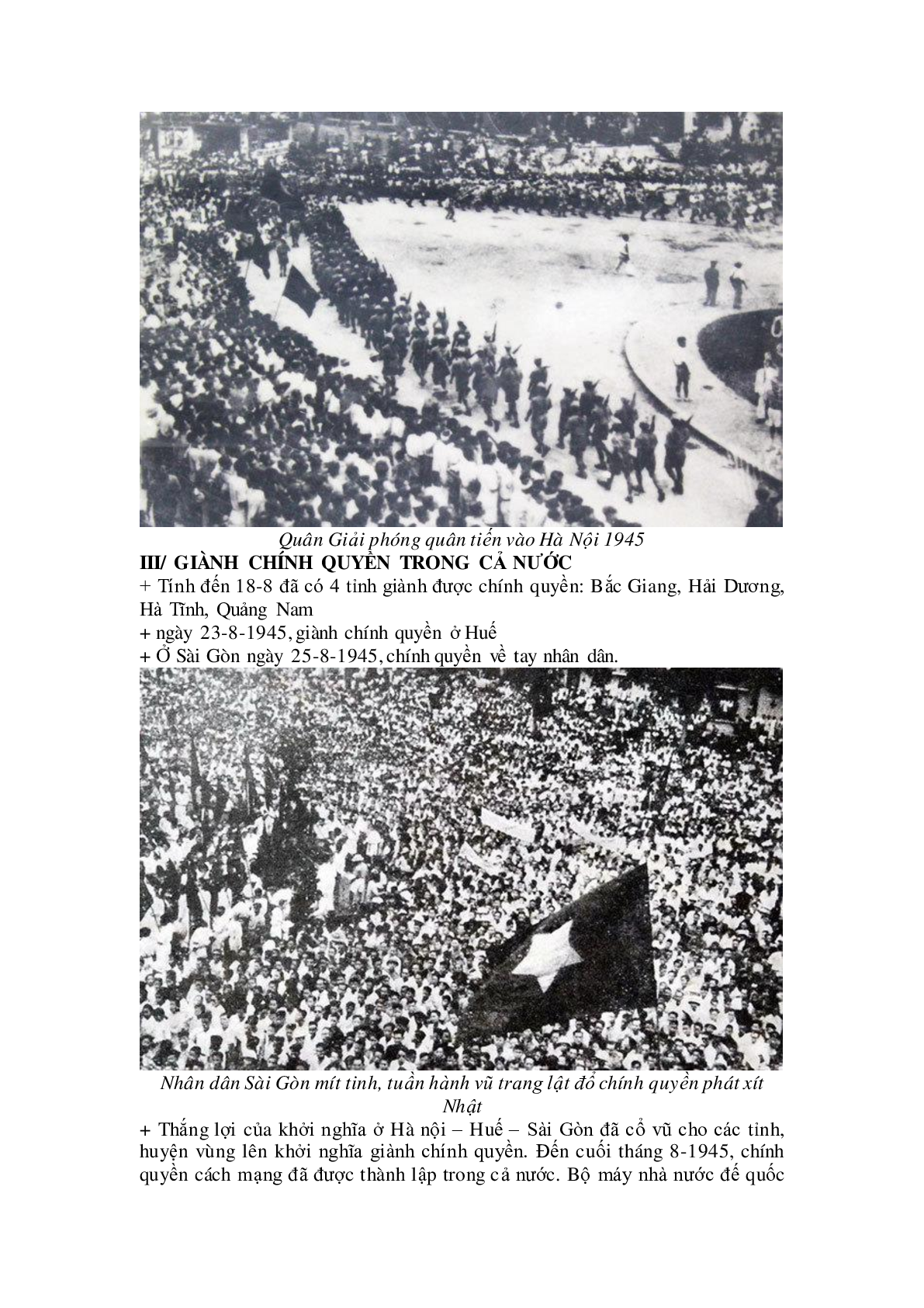 Lý thuyết Lịch sử 9: Bài 23: Tổng khởi nghĩa tháng Tám năm 1945 và sự thành lập nước Việt Nam dân chủ cộng hòa mới nhất (trang 2)