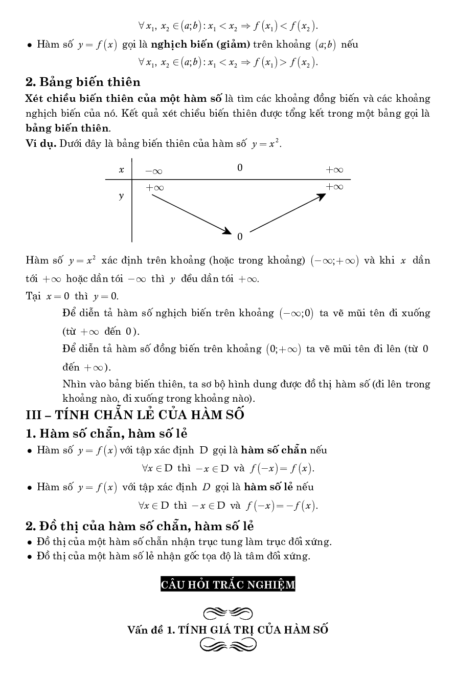 Chuyên đề hàm số bậc nhất và bậc hai (trang 2)