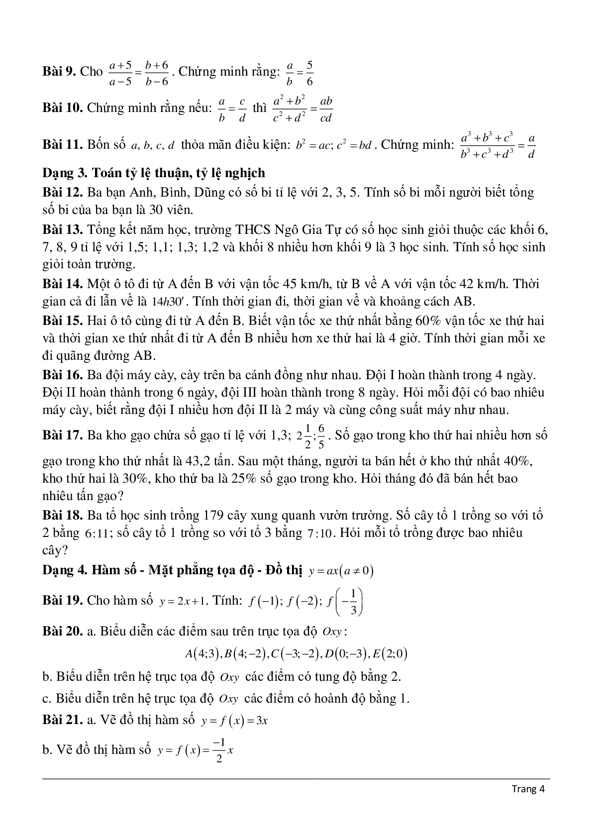 Đề cương ôn tập học kì 1 môn toán lớp 7 (trang 4)