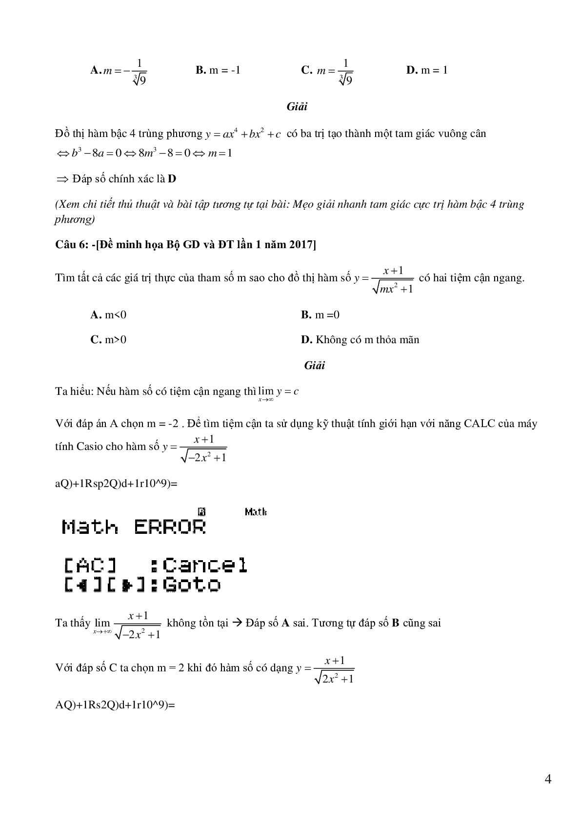 72 câu trắc nghiệm sử dụng Casio có đáp án (trang 4)