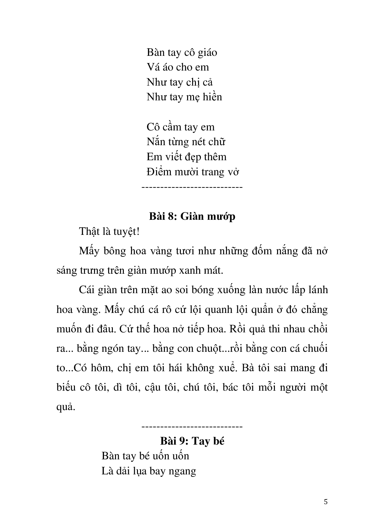 Tập đọc cho bé môn Tiếng Việt lớp 1 (trang 5)