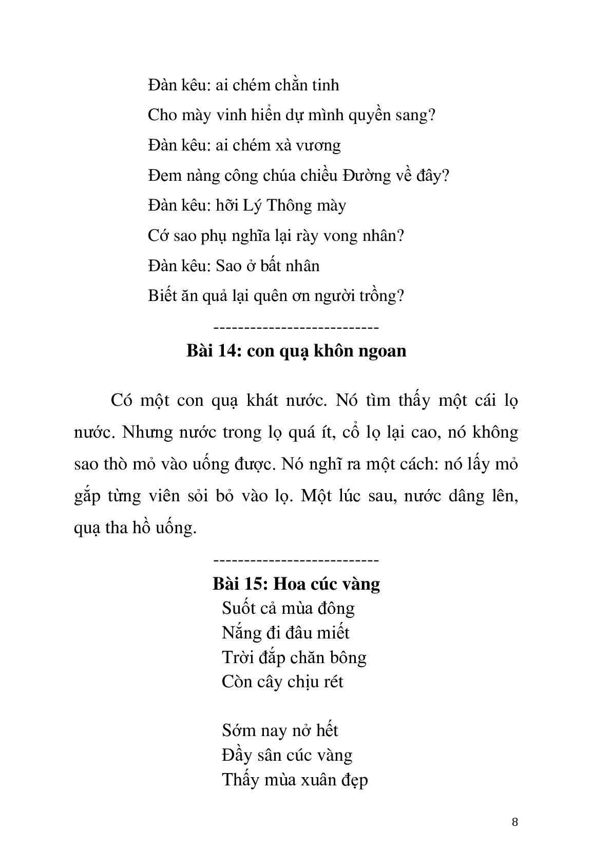 Tập đọc cho bé môn Tiếng Việt lớp 1 (trang 8)
