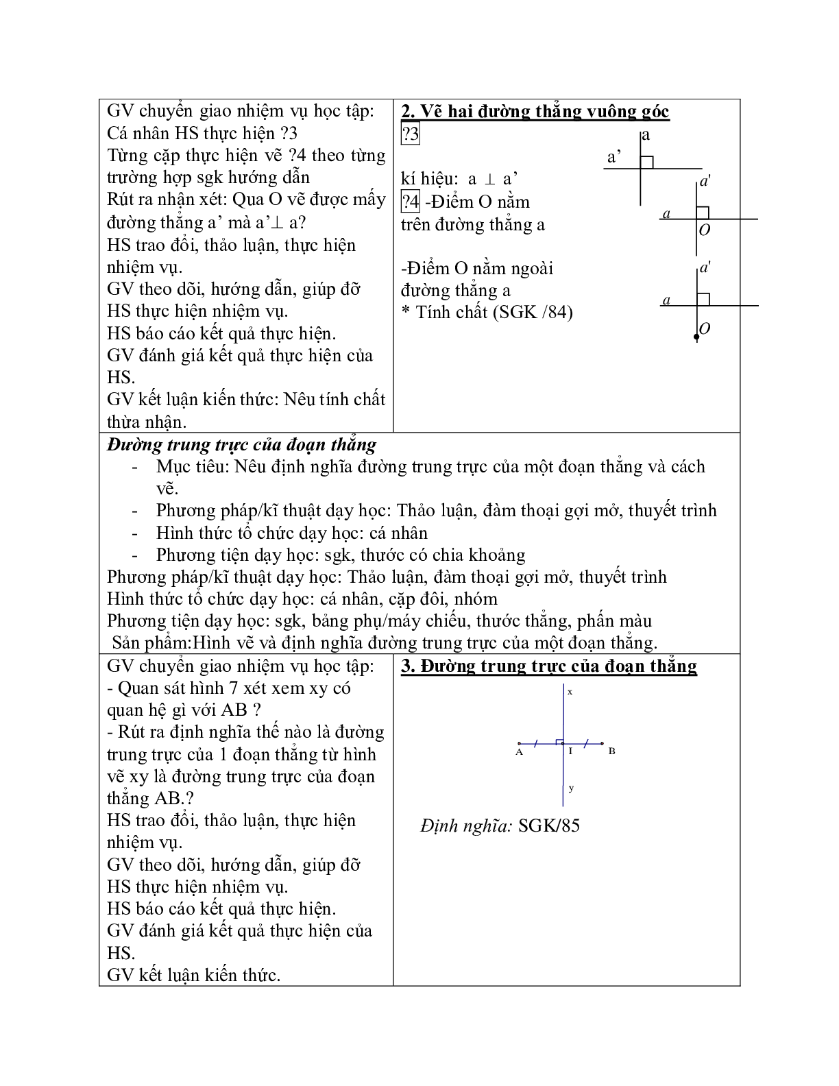 Giáo án Toán học 7 bài 2: Hai đường thẳng vuông góc chuẩn nhất (trang 3)
